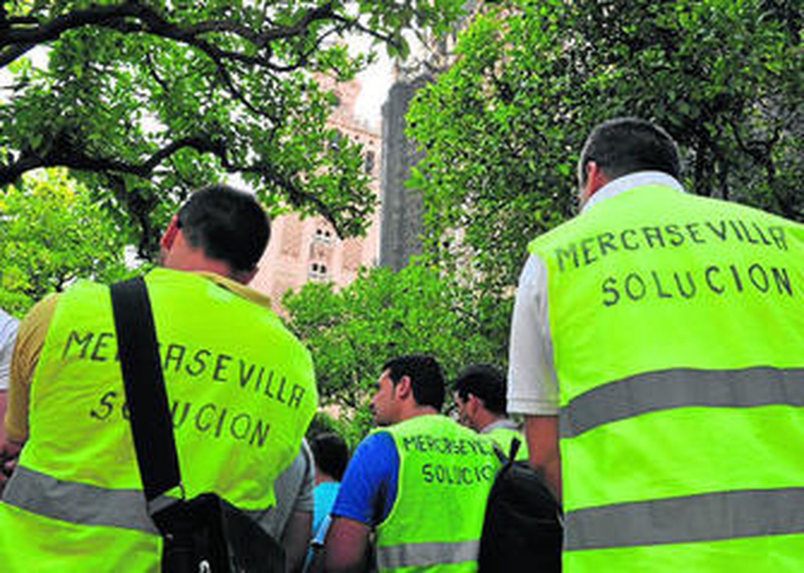 Una de las últimas protestas de los trabajadores de Mercasevilla.