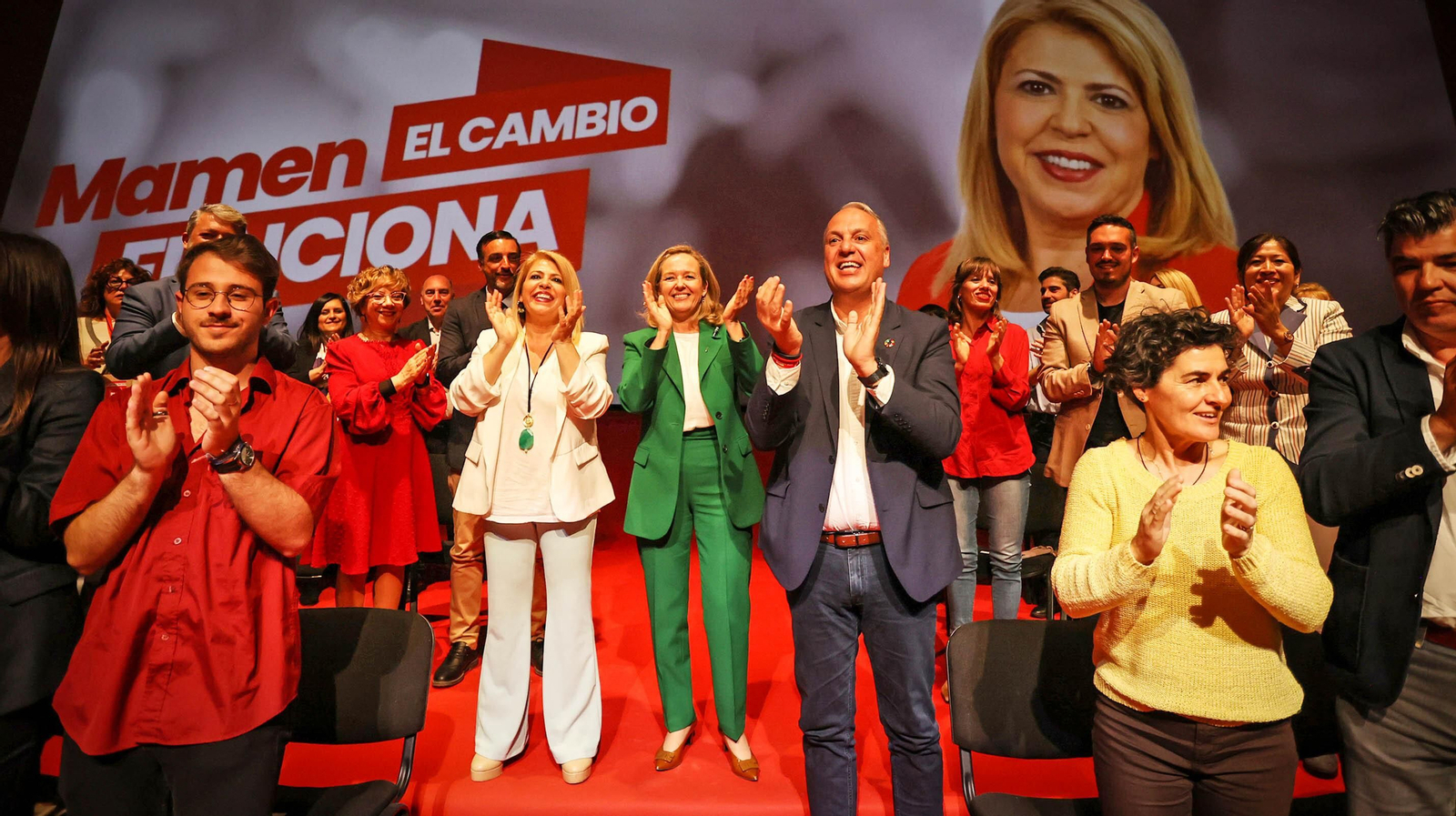 La ministra Nadia Calviño, en la presentación de la candidatura del PSOE de Jerez