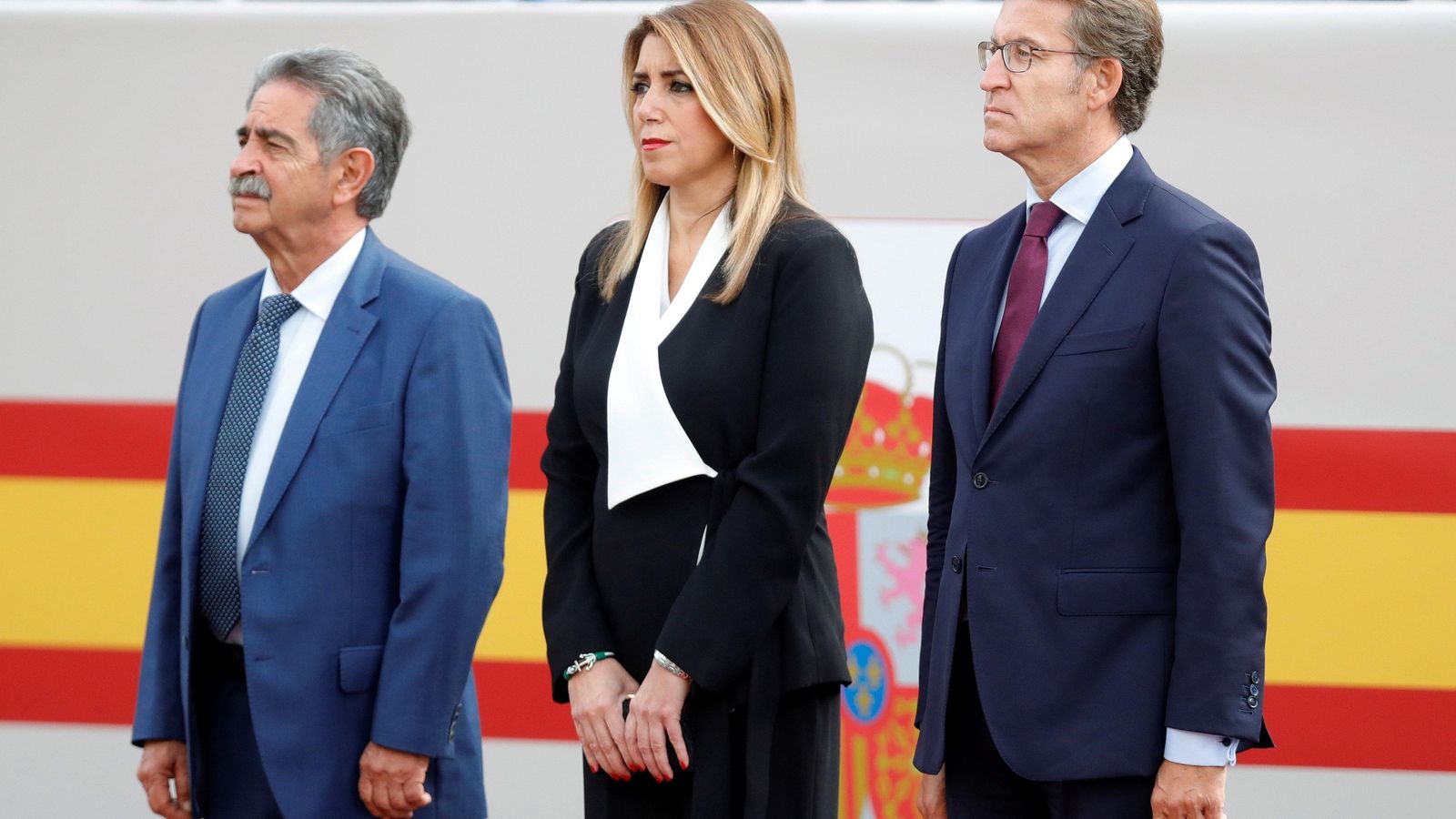 Susana Díaz, entre Revilla y Feijoó