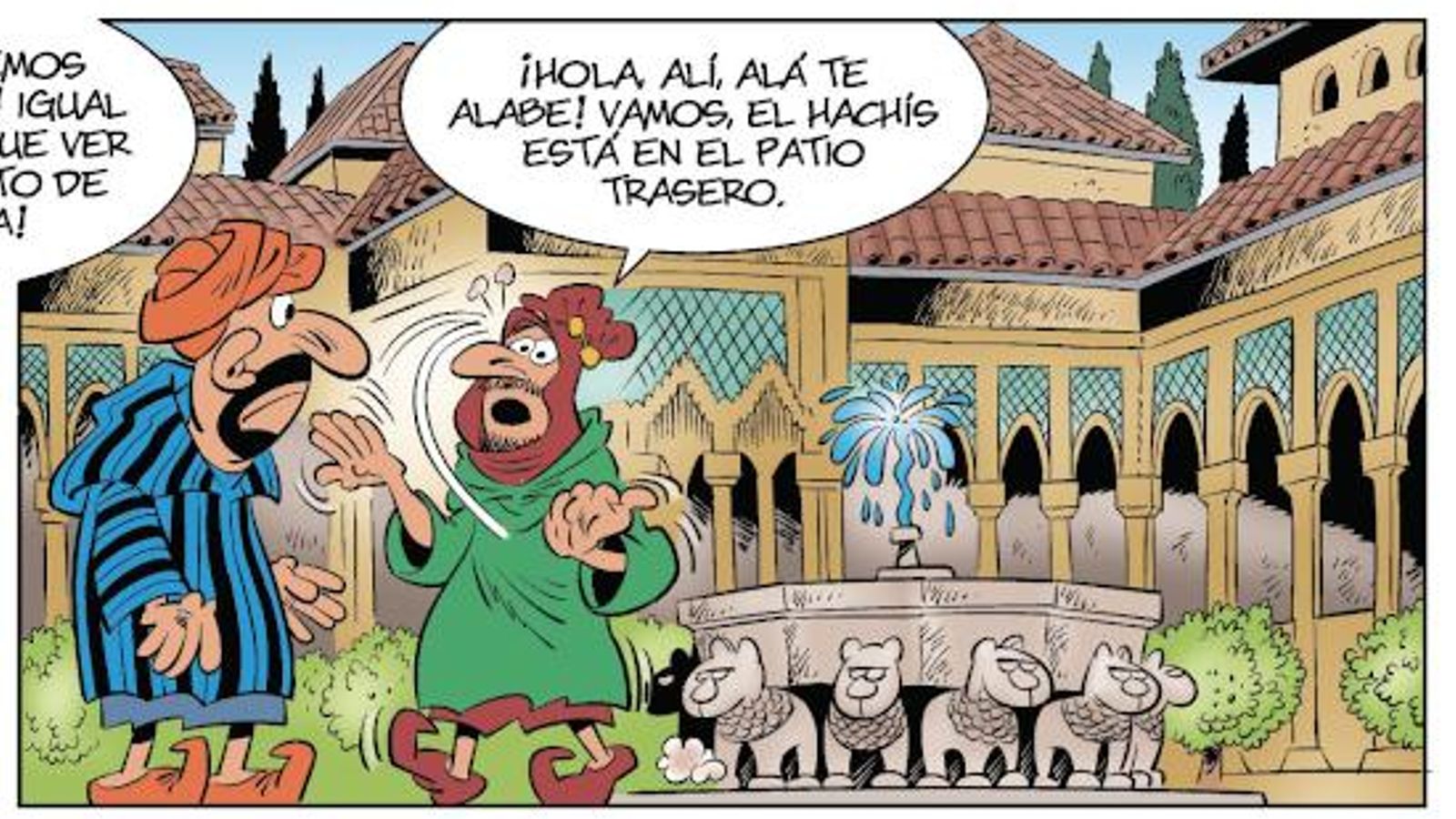 El Patio de los Leones dibujado por Ibáñez