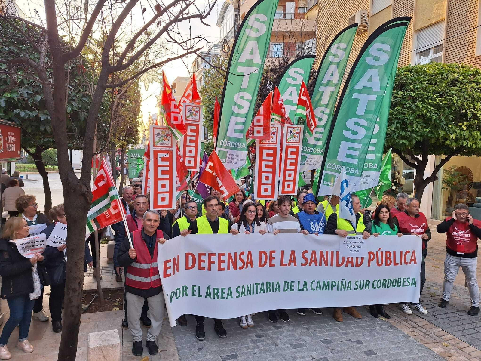 La manifestación en defensa de la sanidad pública en Puente Genil, en fotografías