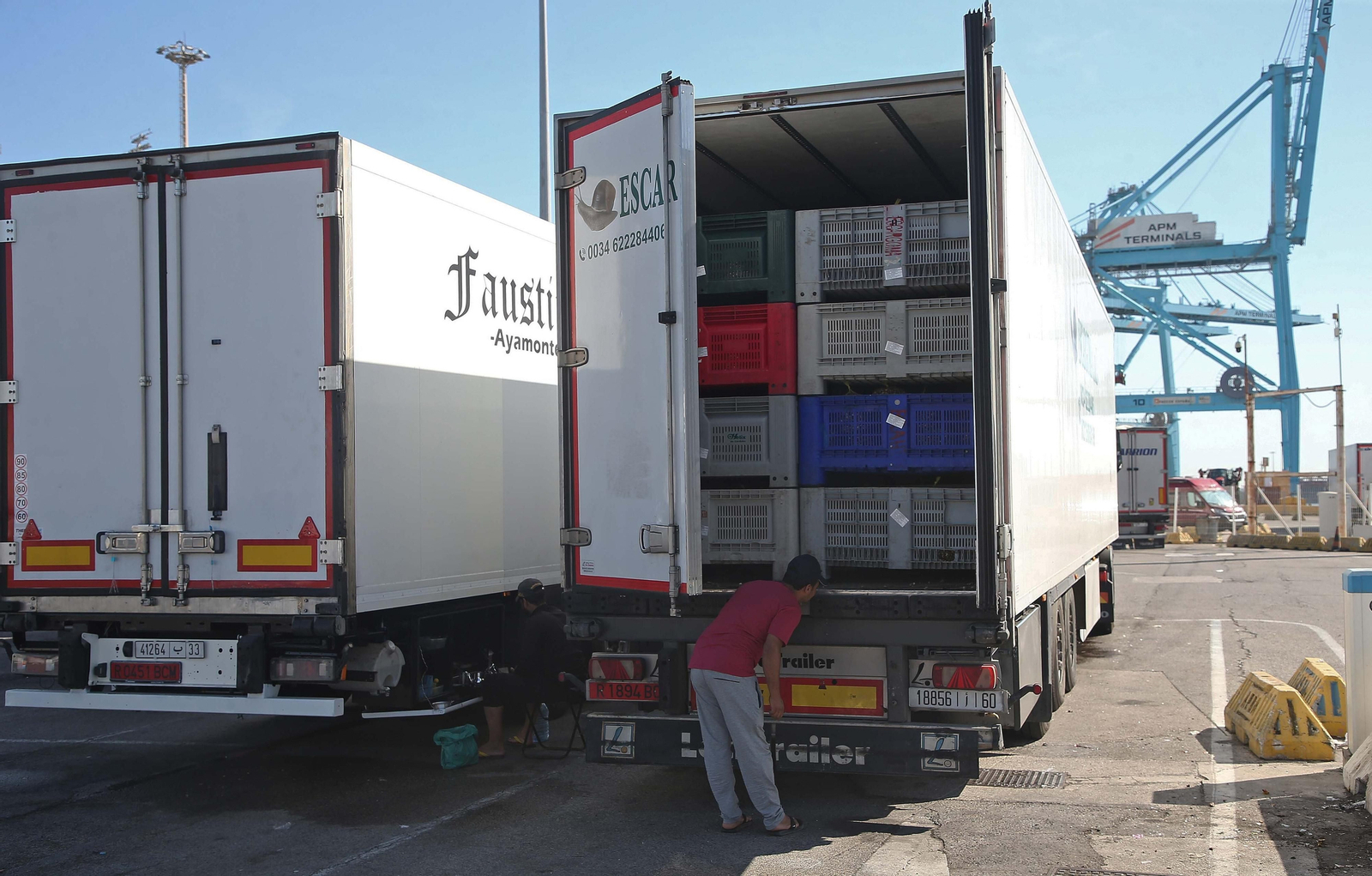 Fotos del colapso de camiones en el Puesto de Control Fronterizo del Puerto de Algeciras