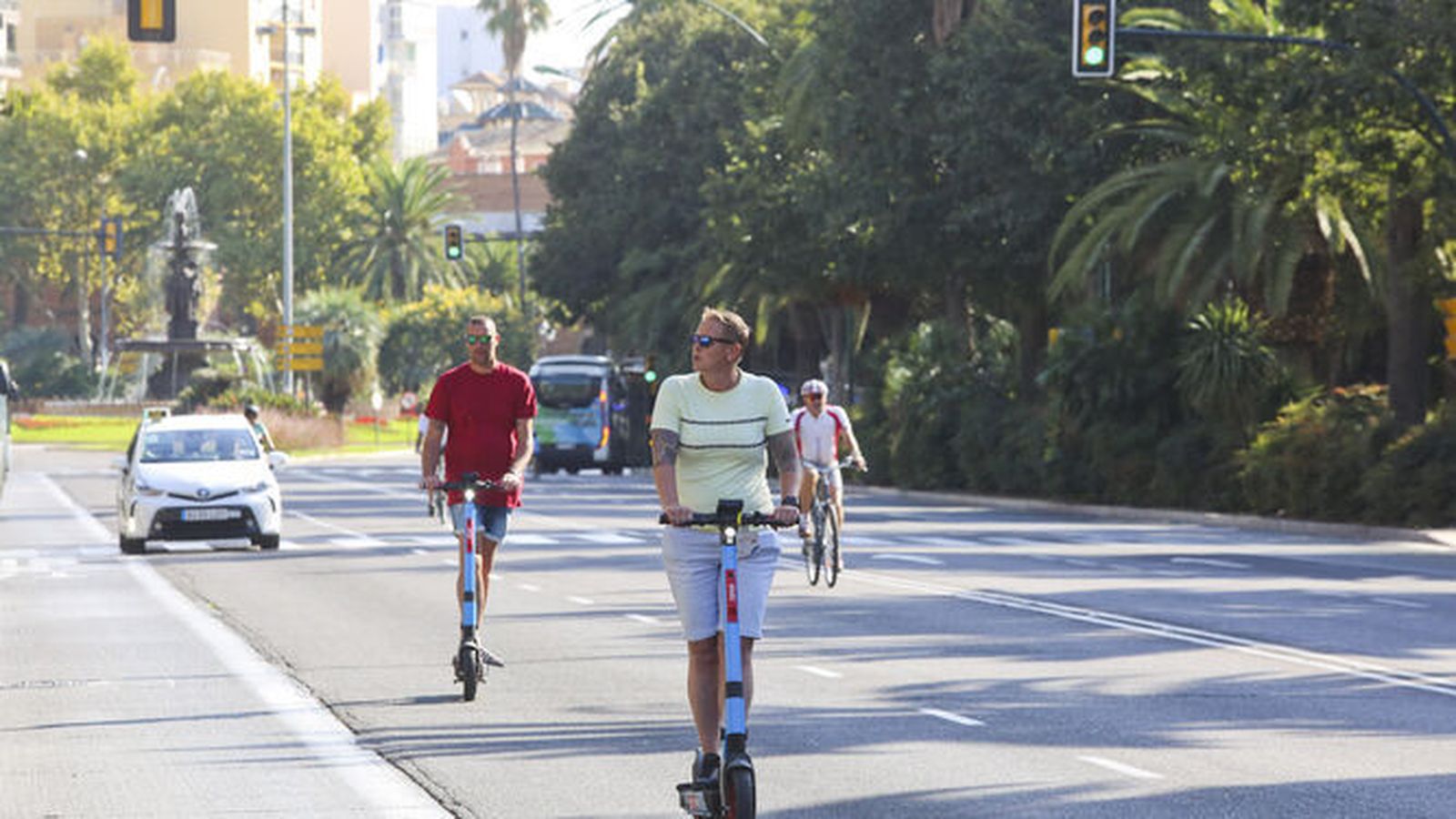Patinetes en las calles de Málaga