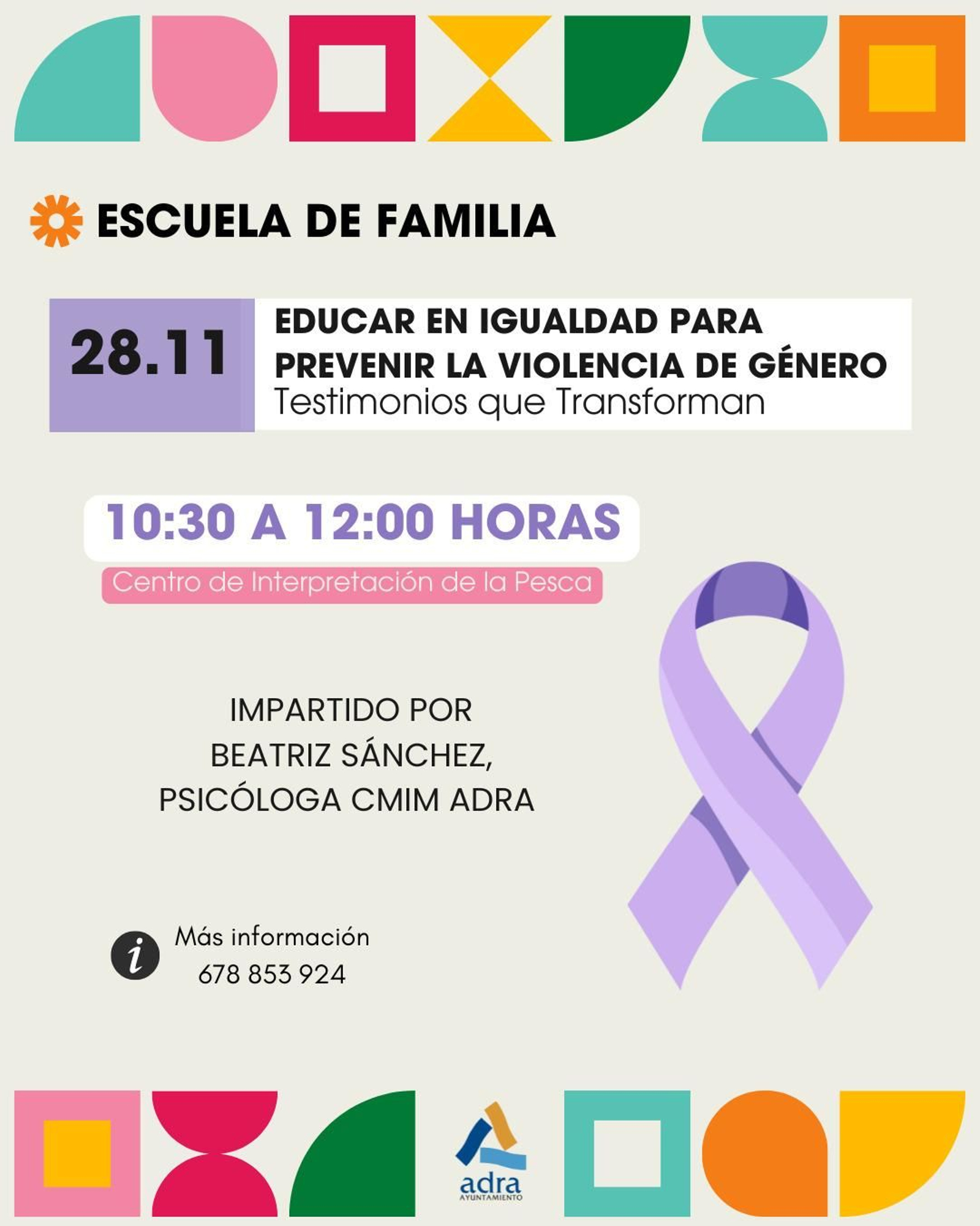 Cartel informativo de la charla.