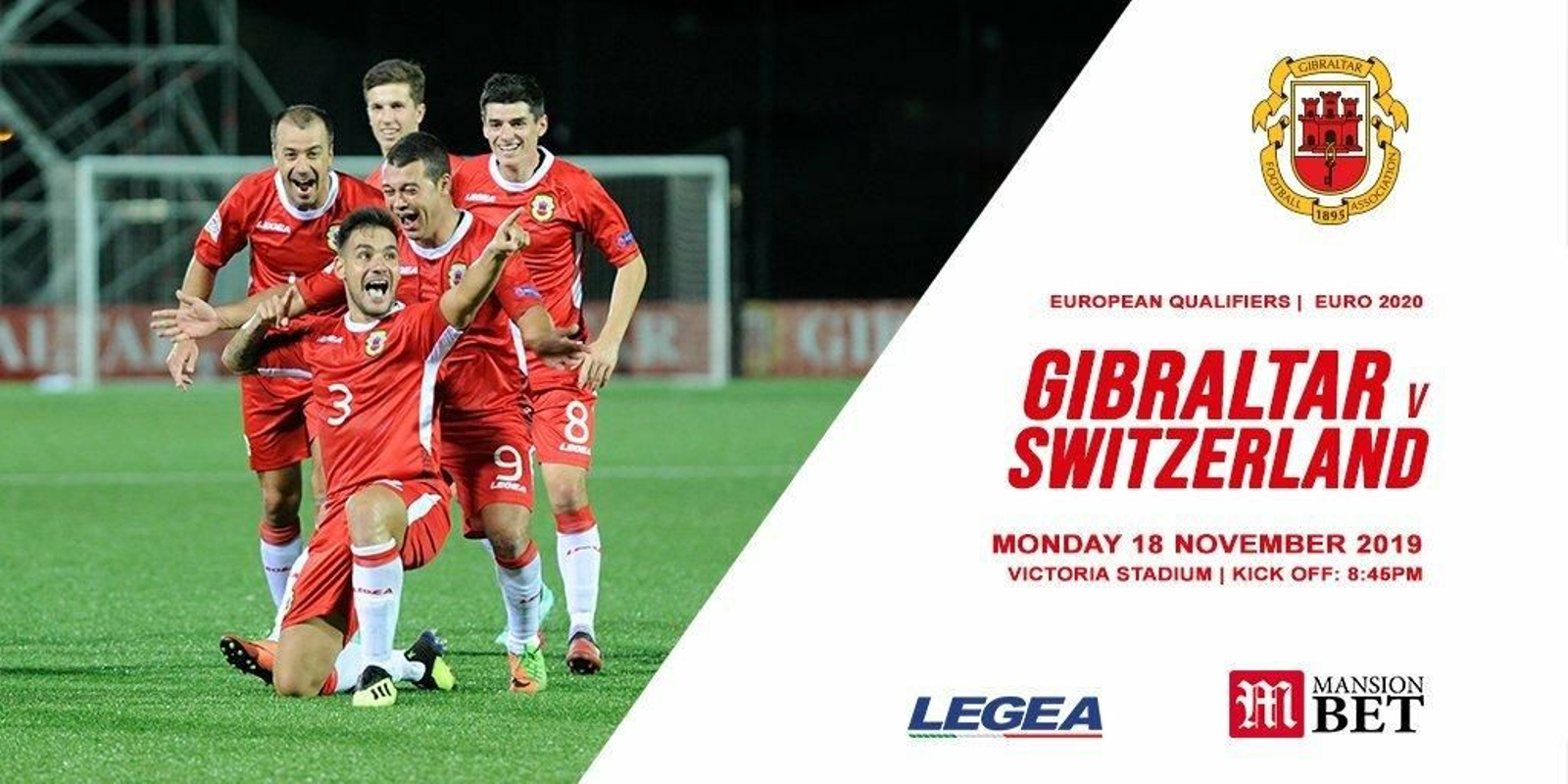 El anuncio del Gibraltar-Suiza del lunes 18.