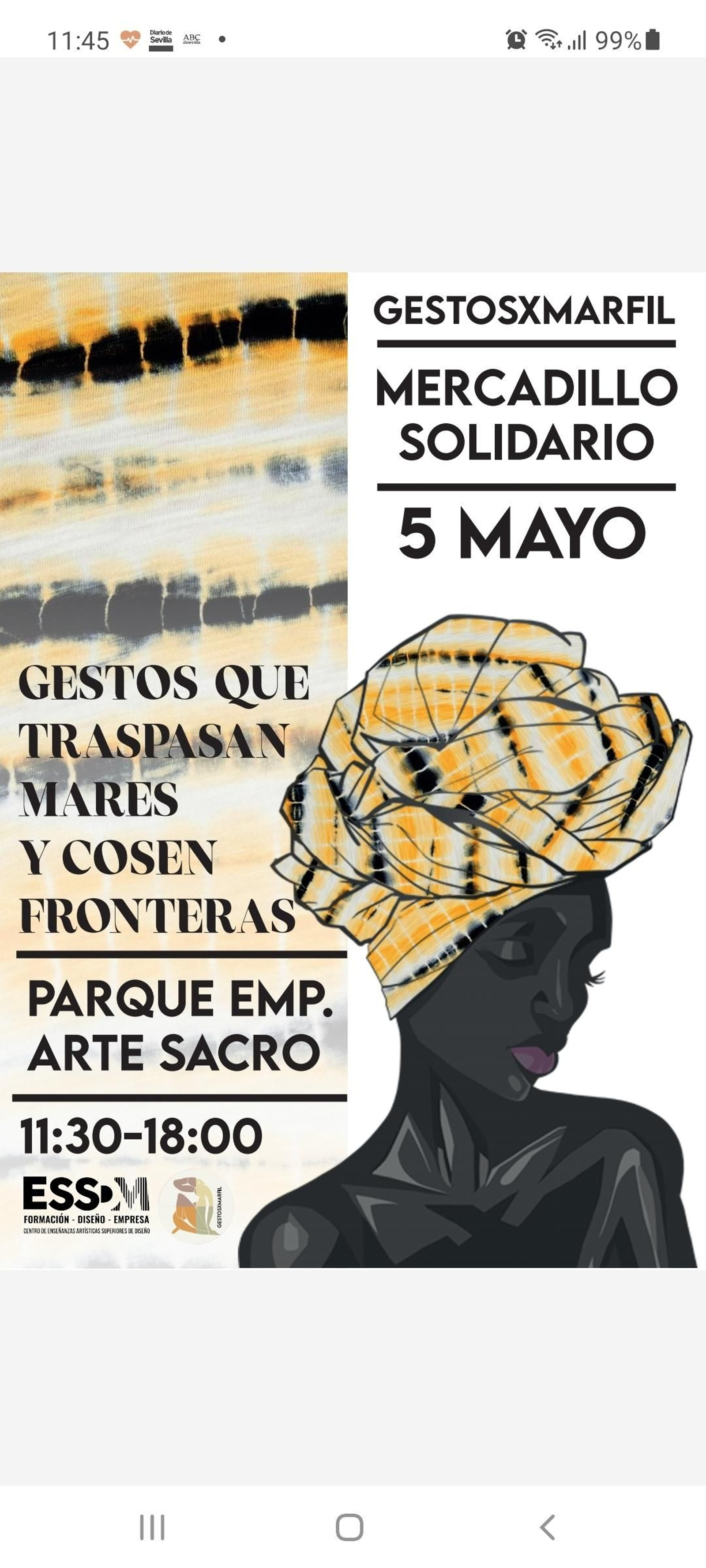 Cartel del mercadillo 'Gestos por Marfil'.