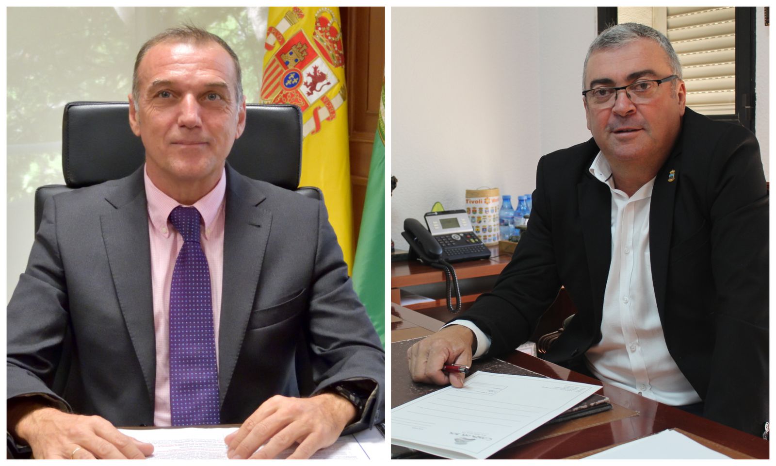 José Antonio Mena, presidente de la Mancomunidad de la Costa del Sol Occidental, y José Juan Jiménez, presidente de la Mancomunidad Axarquía.