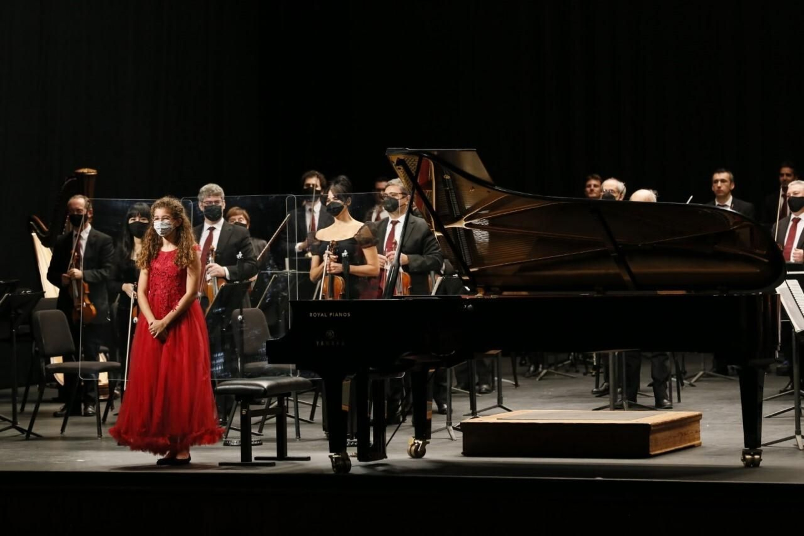 La pianista gaditana Carla Román, durante el concierto con la Orquesta de Córdoba.