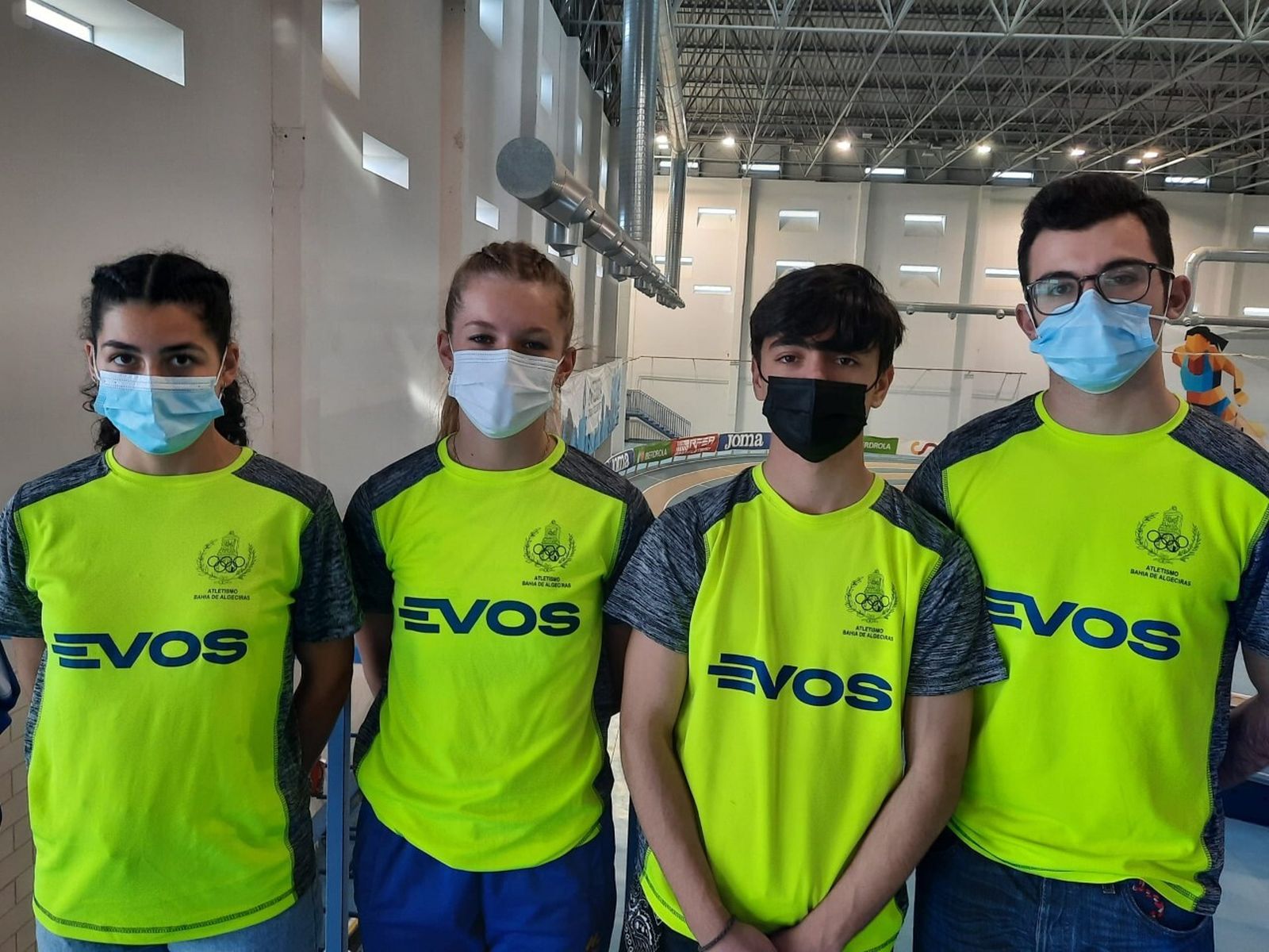 Los cuatro atletas del Bahía en el Nacional.