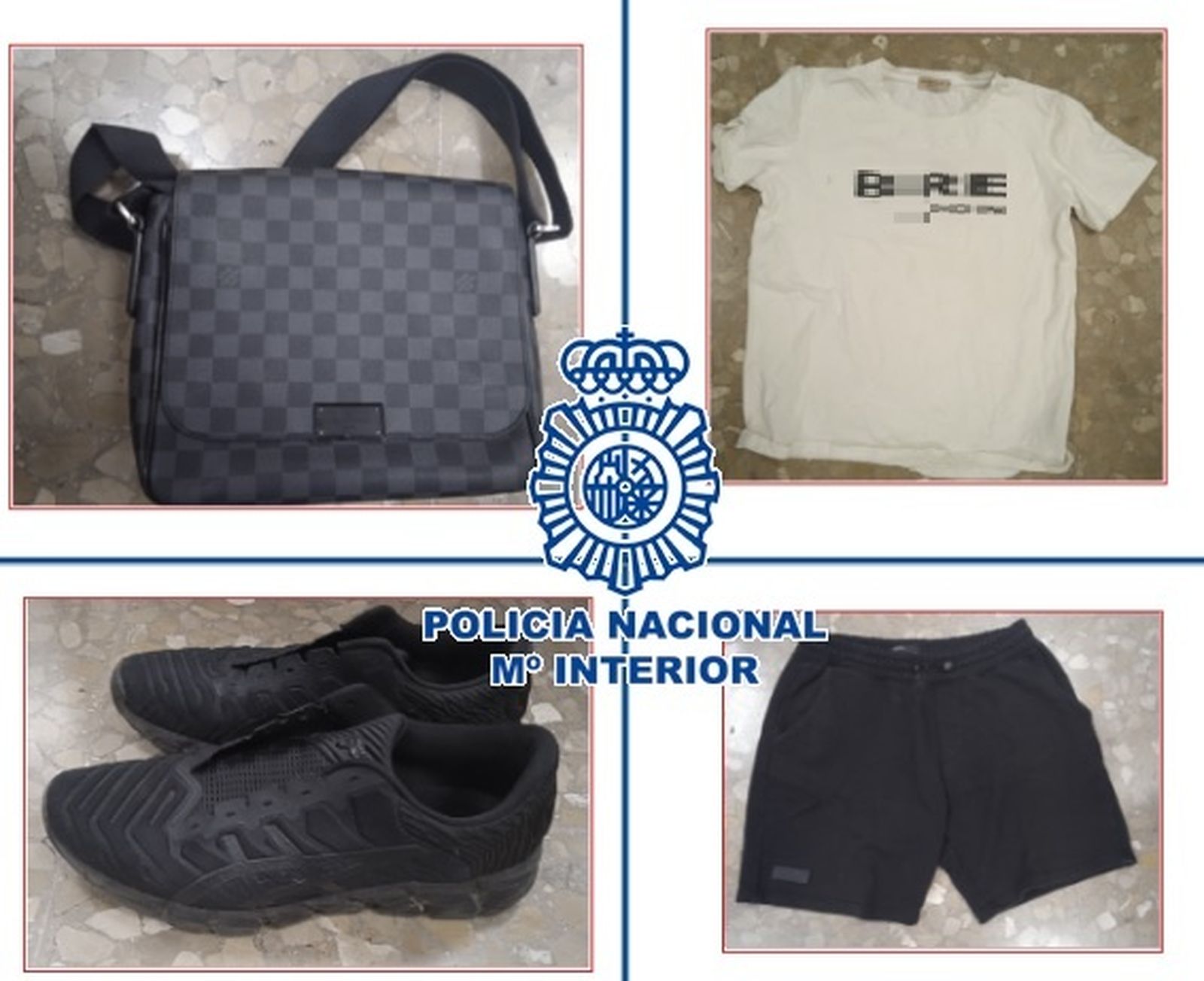 Ropa que los agentes intervinieron al sospechoso el día del arresto.