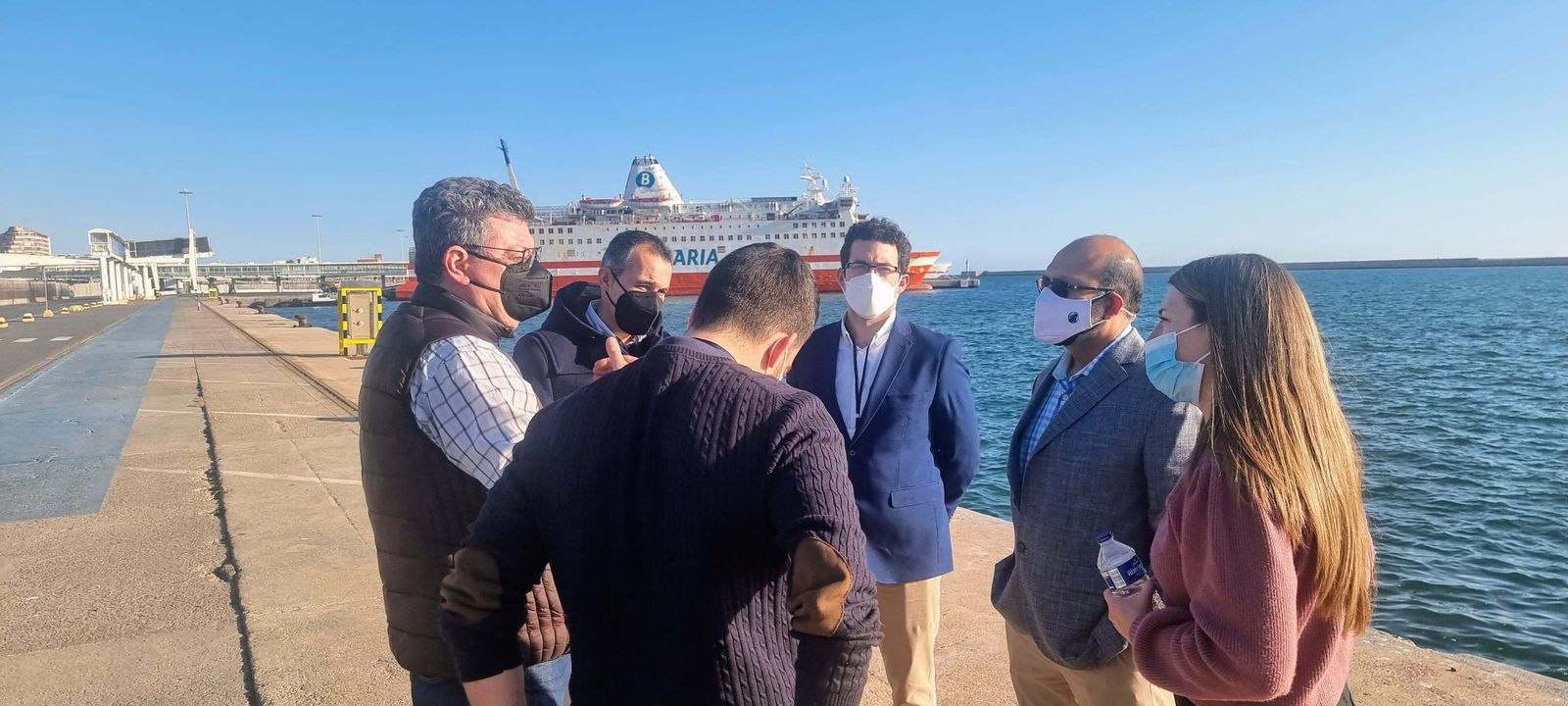 Visita de representantes de Holland America Group al Puerto de Almería este jueves.