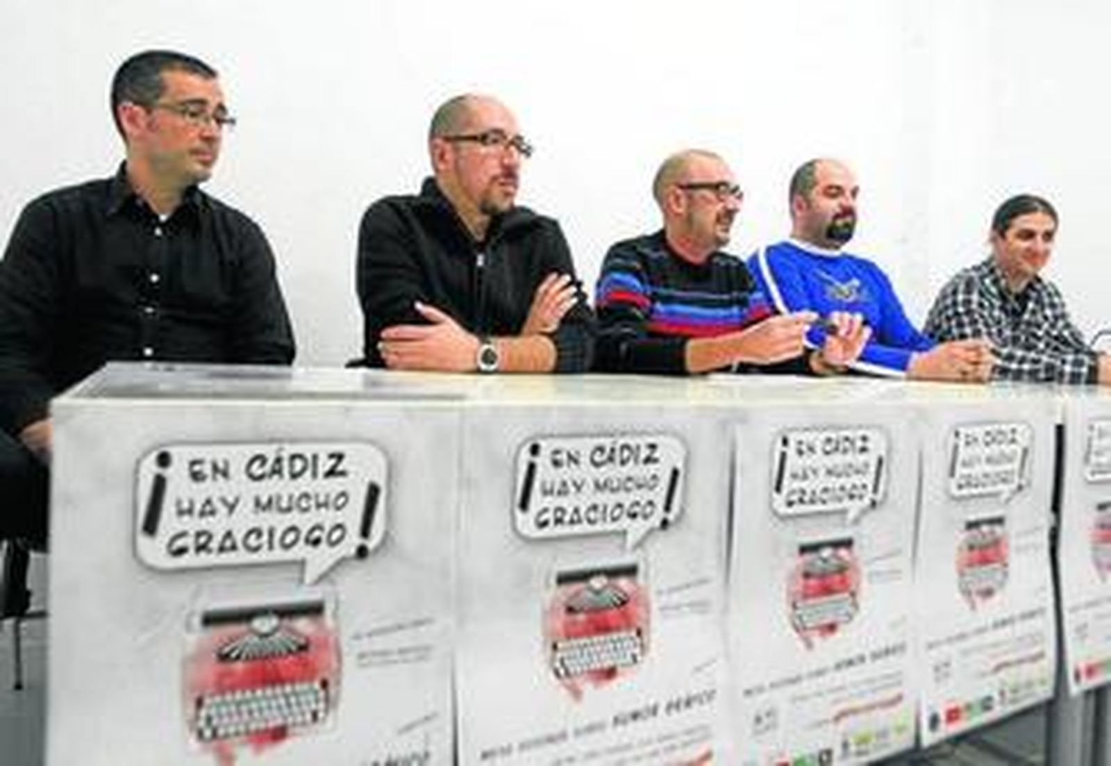 Mel, Francisco, José Luis Vidal, Isaac Casanova y Julio Videras, ayer en Colophon.