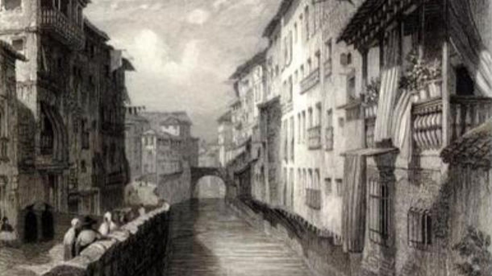 Imagen de la calle Reyes Católicos cuando pasaba el río Darro