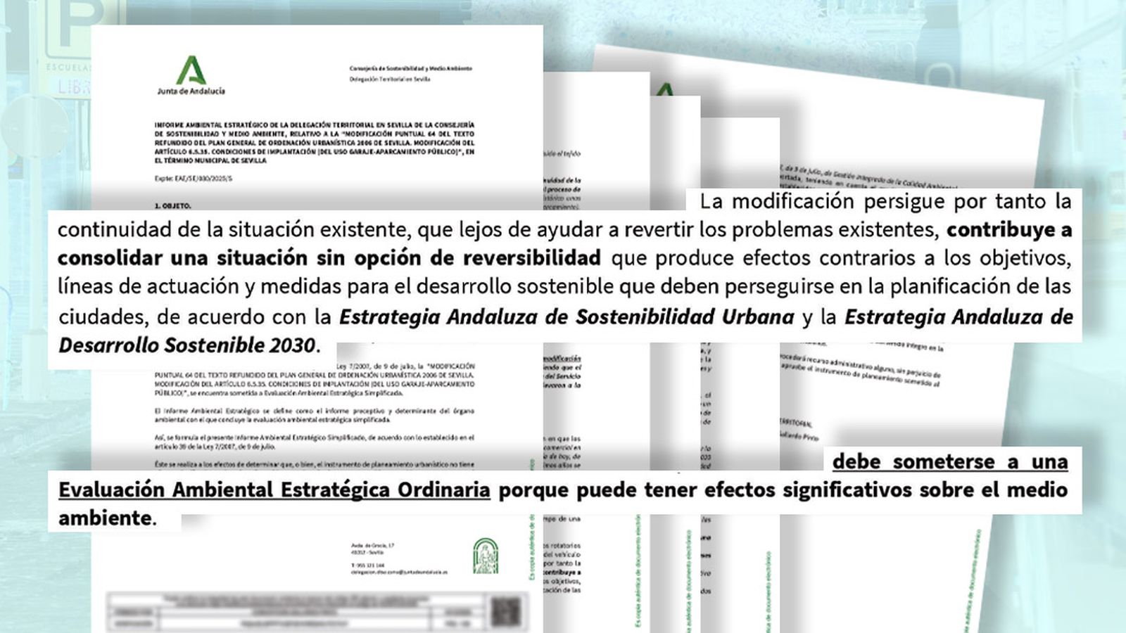 Informe de Medio Ambiente sobre los aparcamientos rotatorios en el centro.