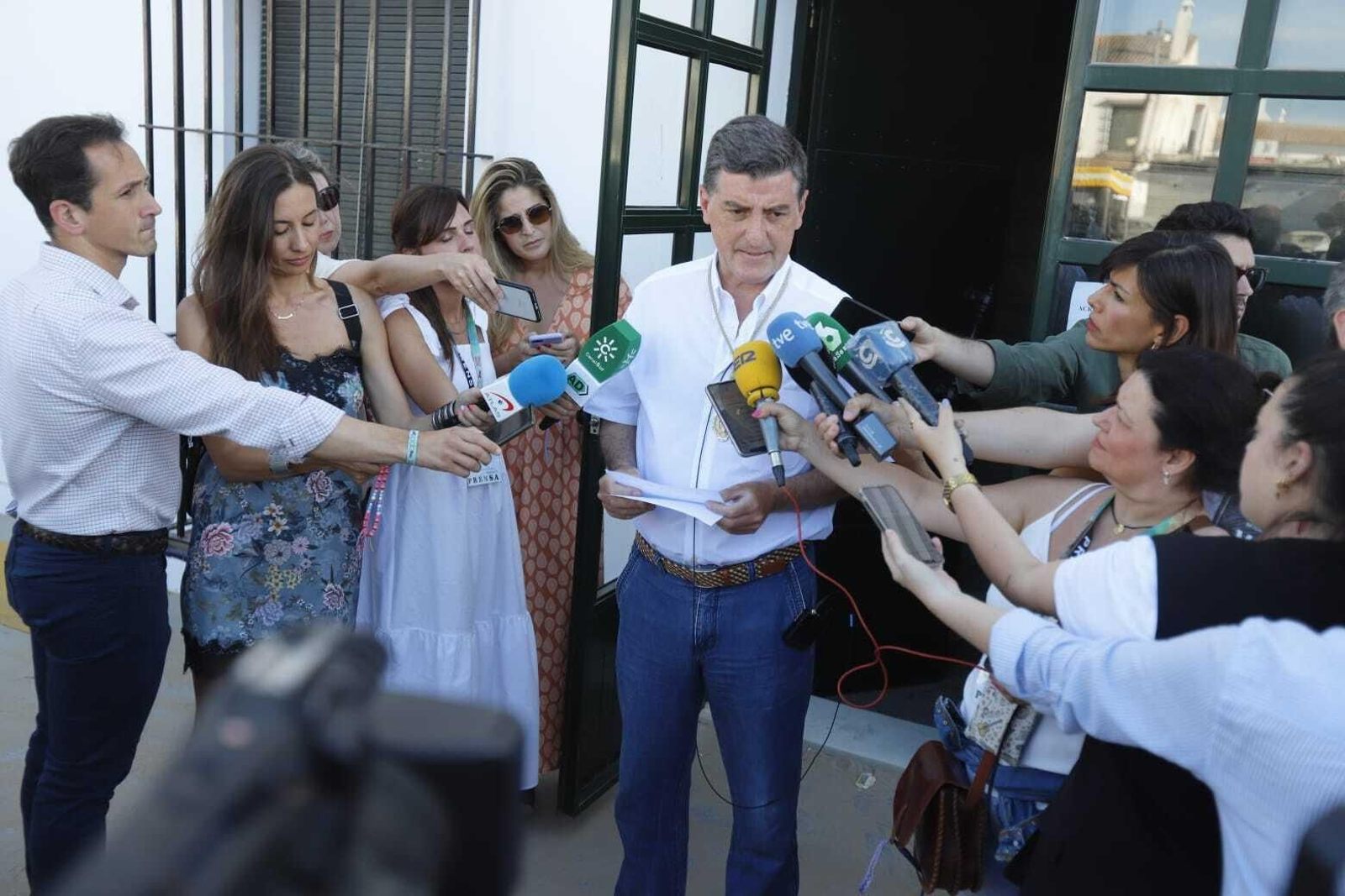 El presidente de la Hermandad Matriz, Santiago Padilla, durante sus declaraciones.