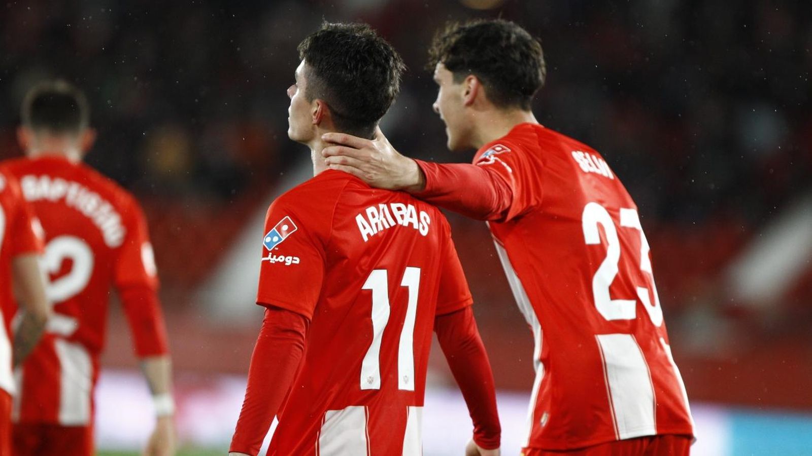 Selvi Clua y Sergio Arribas, en la celebración del tanto del madrileño.