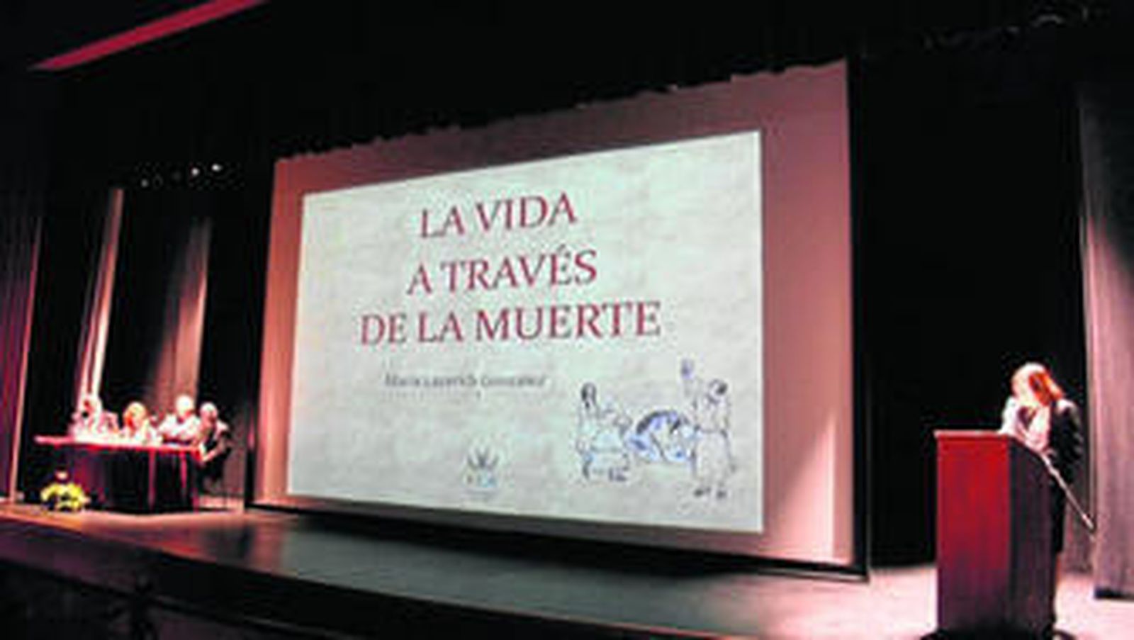 María Lazarich, durante su discurso.