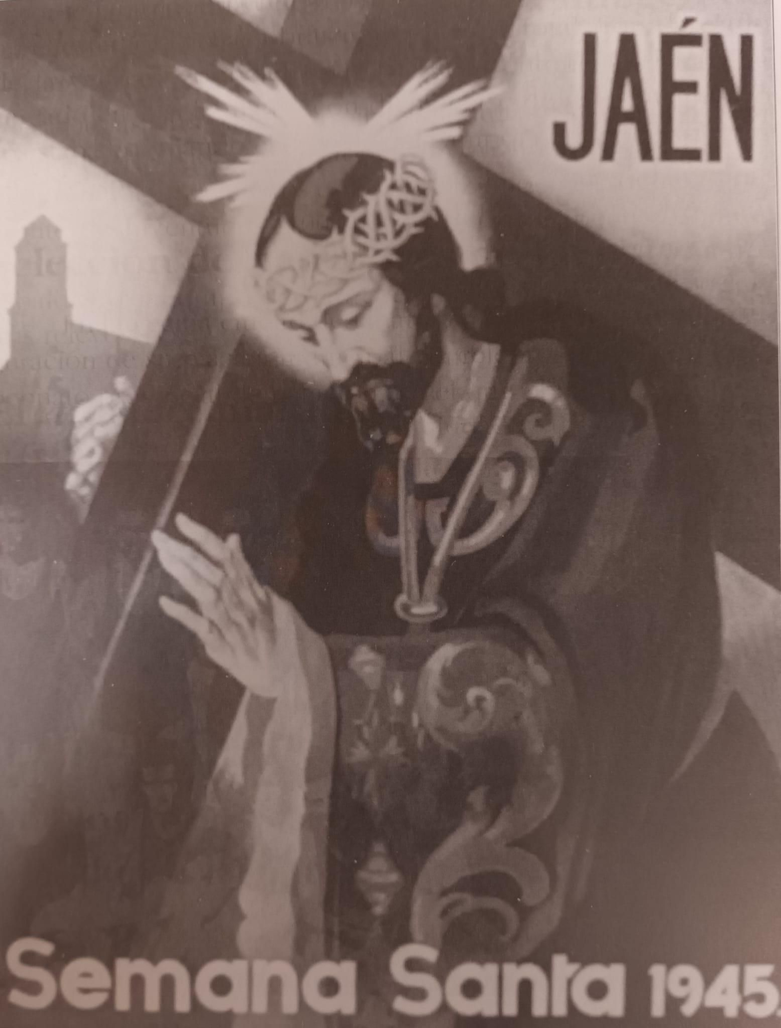 La imagen de Nuestro Padre Jesús de los Descalzos, protagonista del primer cartel de Semana Santa de Jaén en 1945.