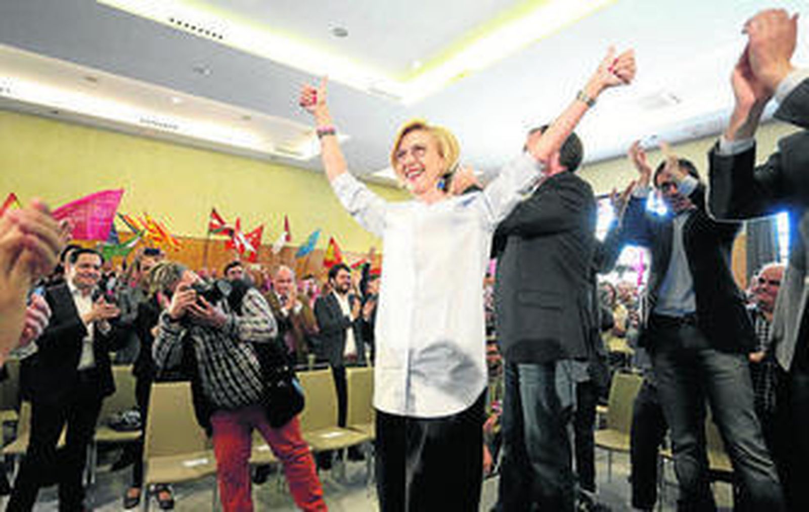 Rosa Díez en el acto de ayer en Málaga.
