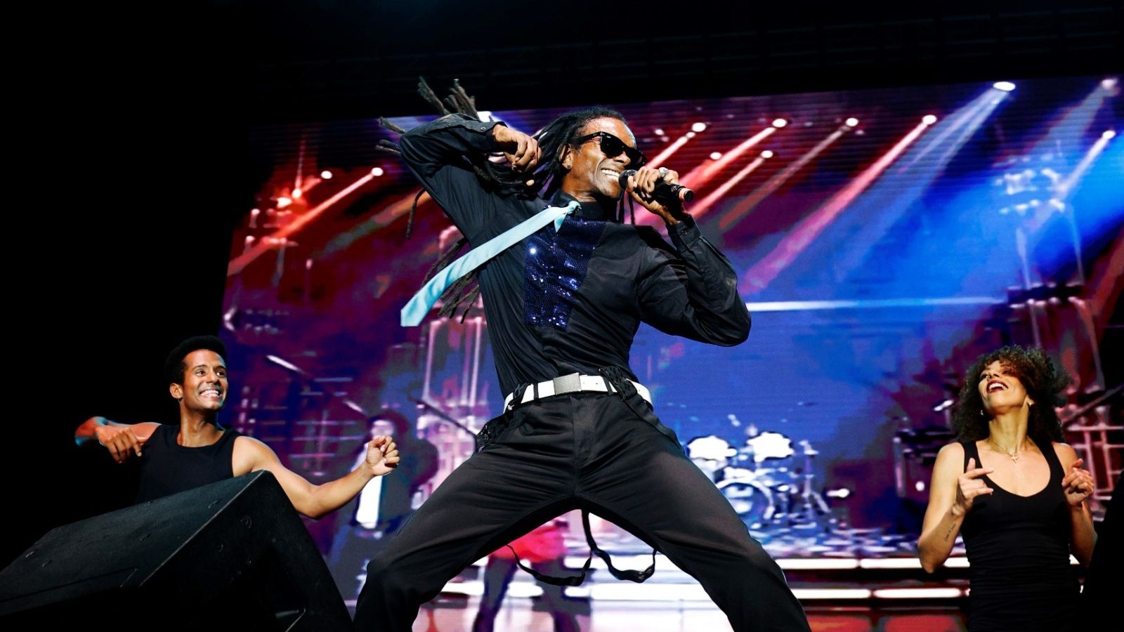 Fab Morvan, de Milly Vanilly, durante su actuación en el 80's Legends celebrado en San Fernando.