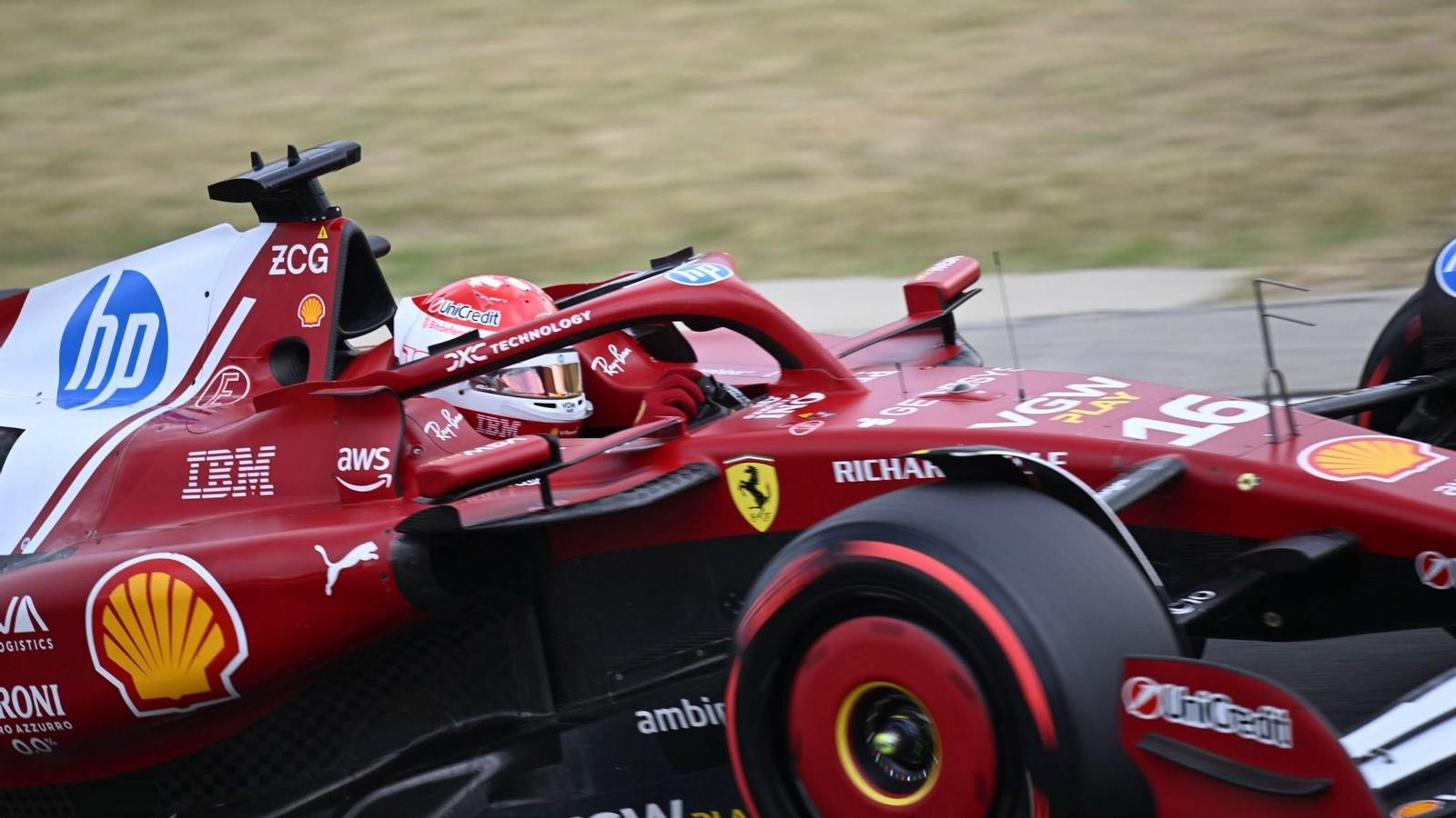 Charles Leclerc en la clasificación del Gran Premio de Hungría