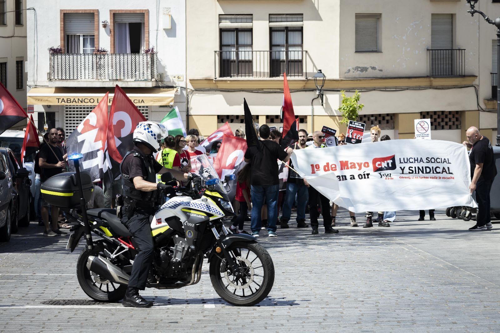 Manifestación del Primero de Mayo en Jerez bajo el lema 'Sobran los motivos'
