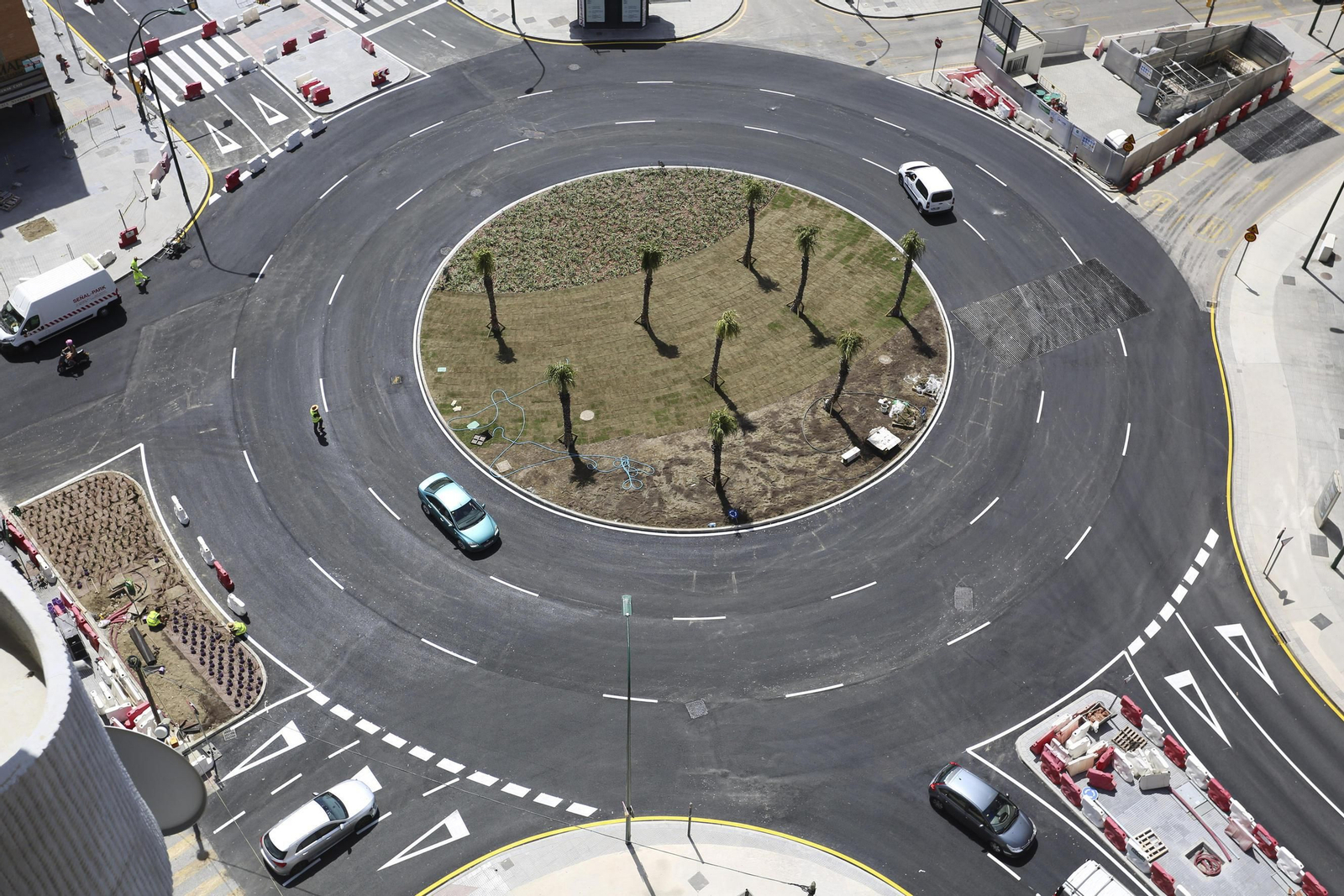 Fotos de la reurbanización del Metro de Málaga, a vista de pájaro.