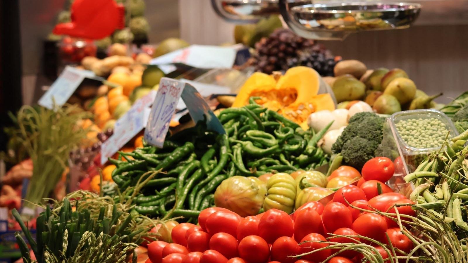 Productos de la huerta chiclanera en el mercado.