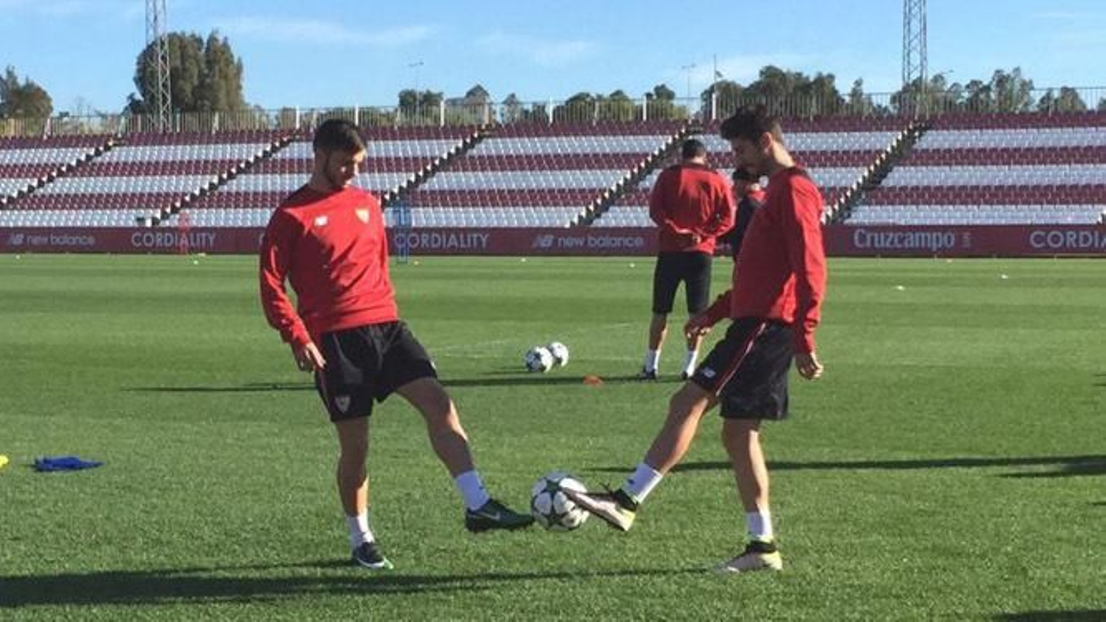 Escudero, durante la sesión de entrenamiento