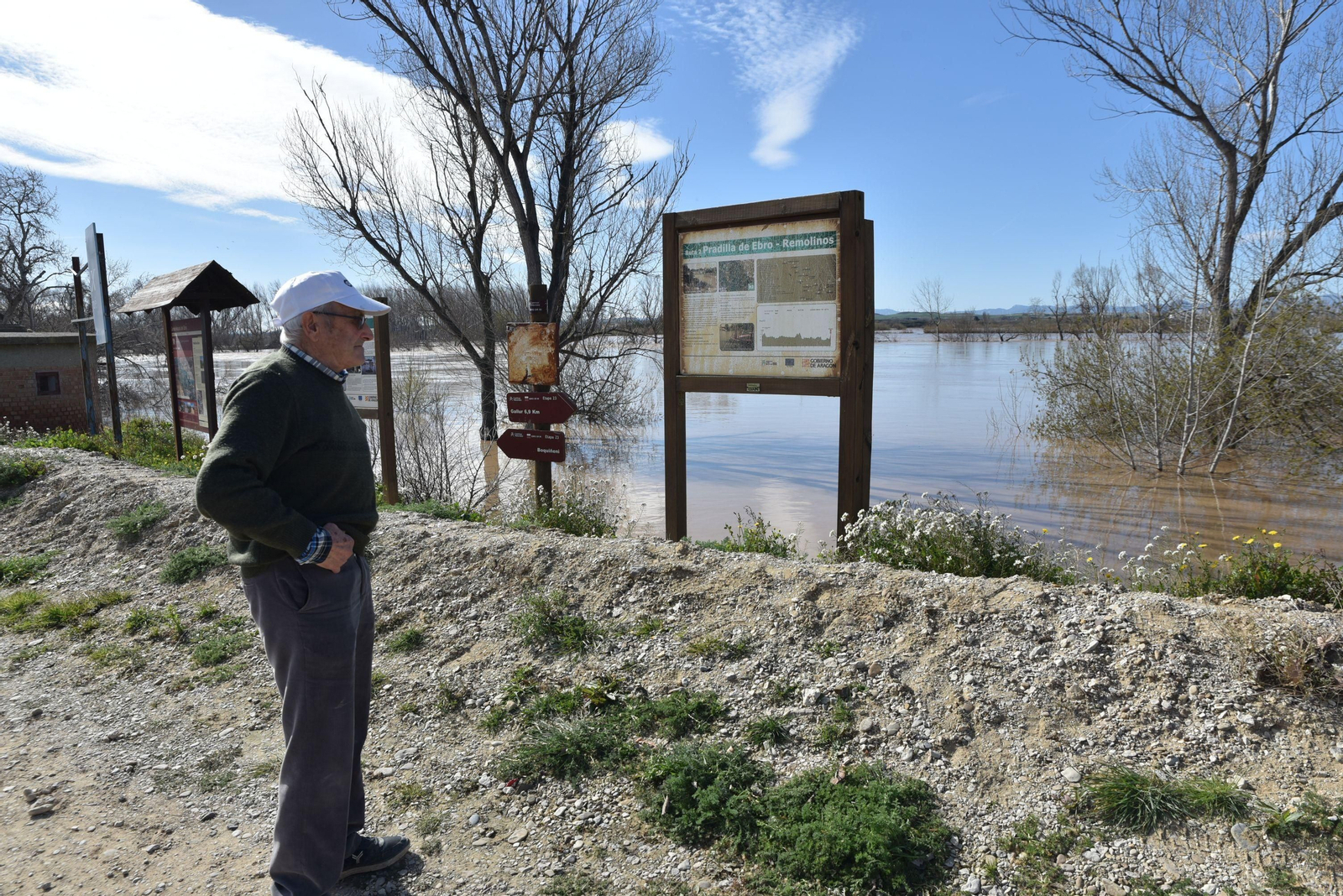 Imágenes de la crecida del río Ebro a su paso por Zaragoza