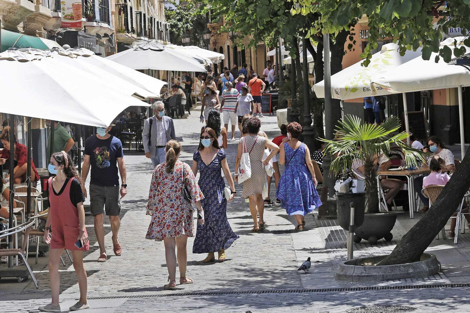 La calle Plocia, llena de gente hace unos días.