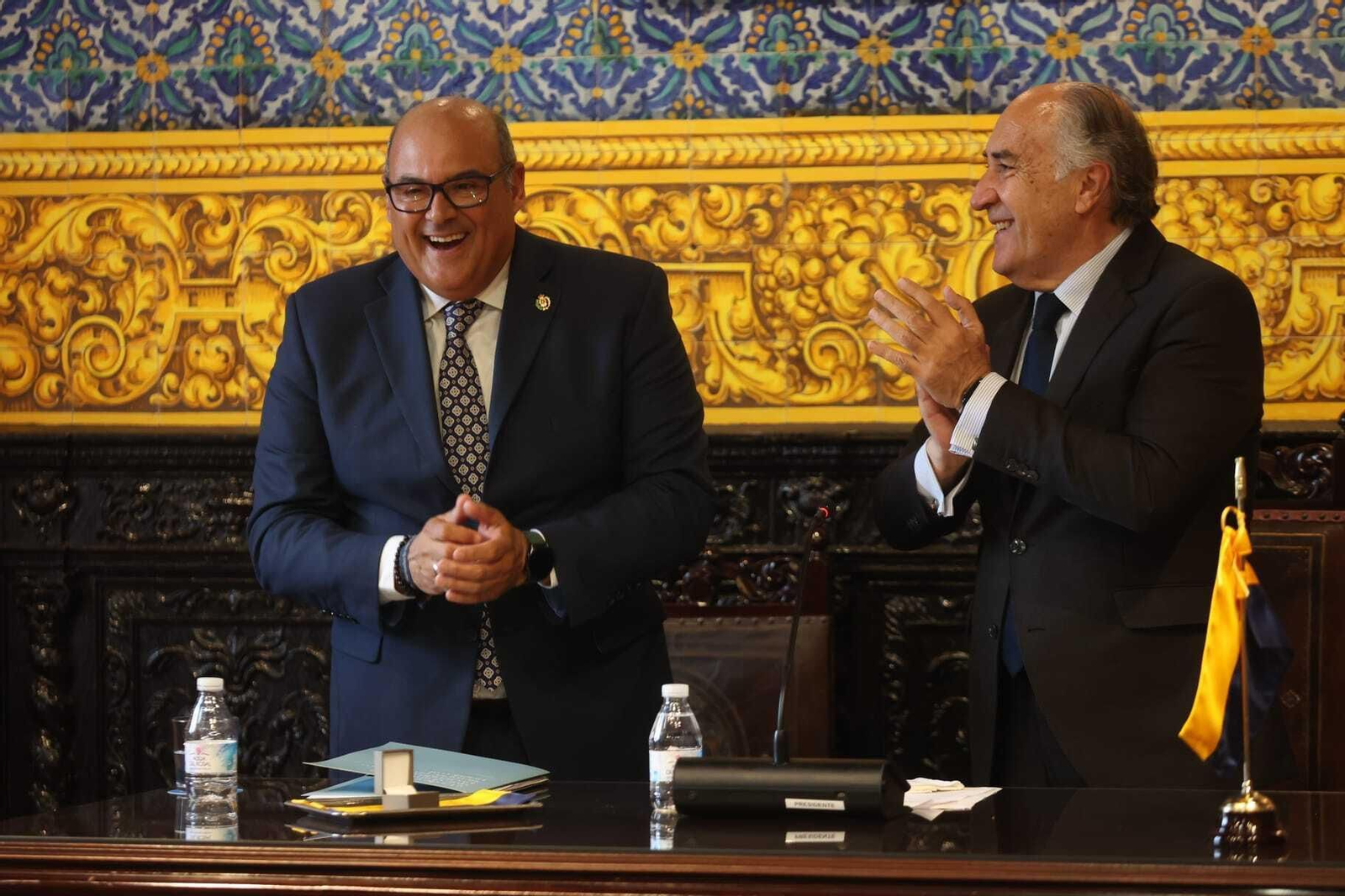 Jesús Lupiáñez y José Ignacio Landaluce, tras el pregón en el Ayuntamiento. Jesús Lupiáñez y José Ignacio Landaluce, tras el pregón en el Ayuntamiento.