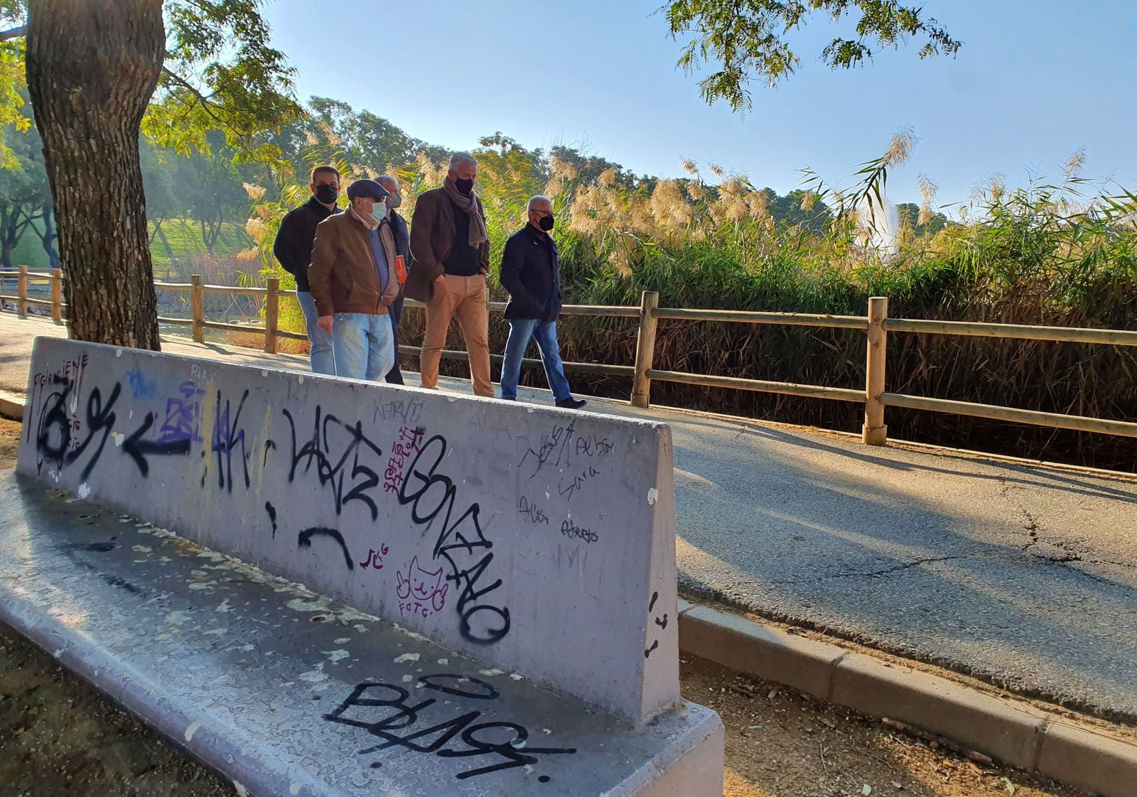 Miguel Ángel Aumesquet en una visita al Parque de Miraflores.