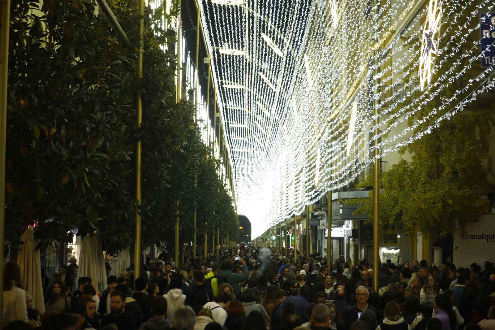 El encendido del espectáculo navideño de la calle Cruz Conde de Córdoba, en imágenes