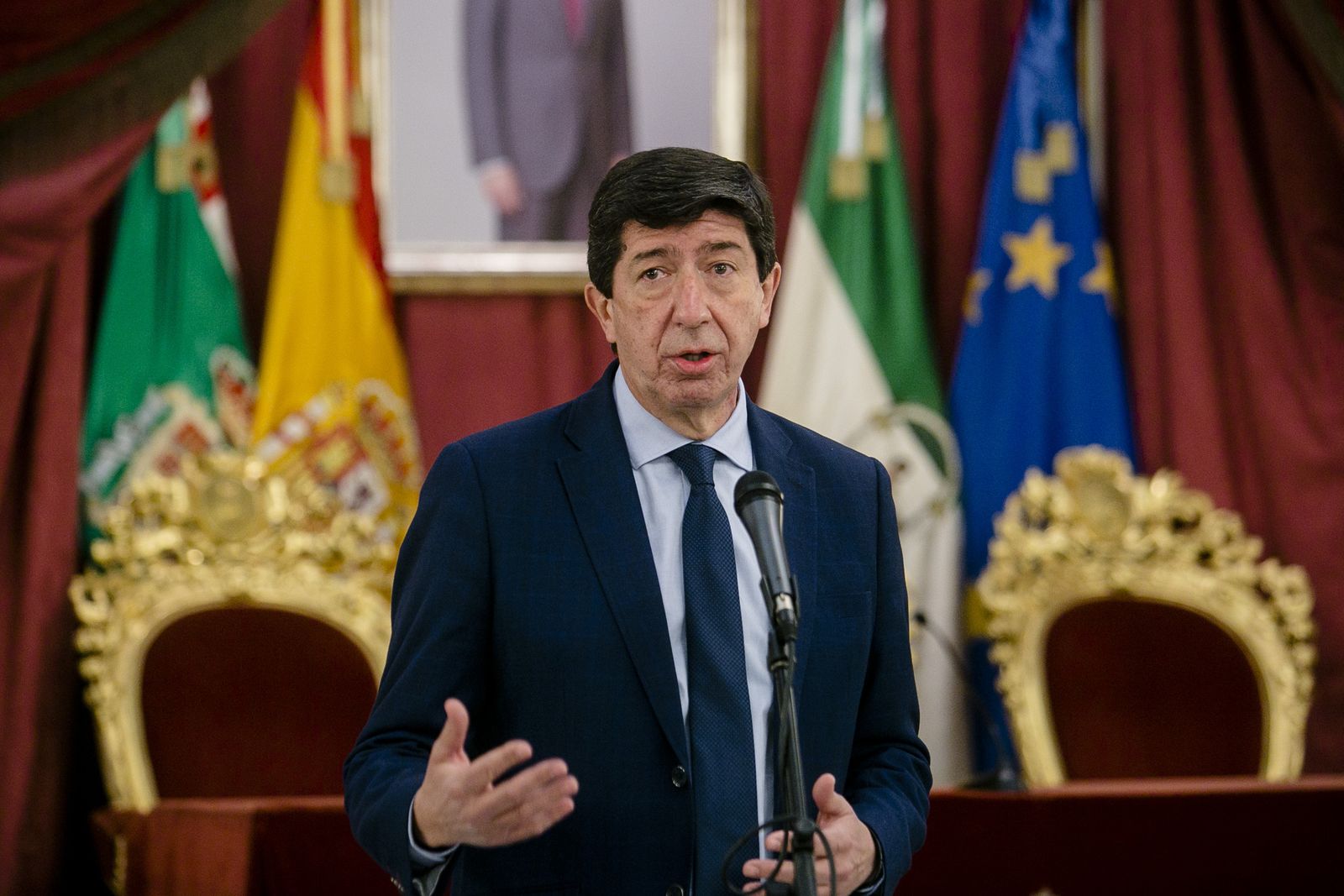 Juan Marín en una visita reciente a la Diputación de Cádiz.