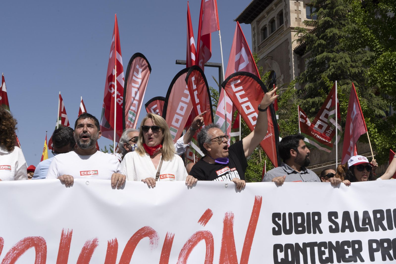 La manifestación por el Día Internacional del Trabajo de Granada, en imágenes