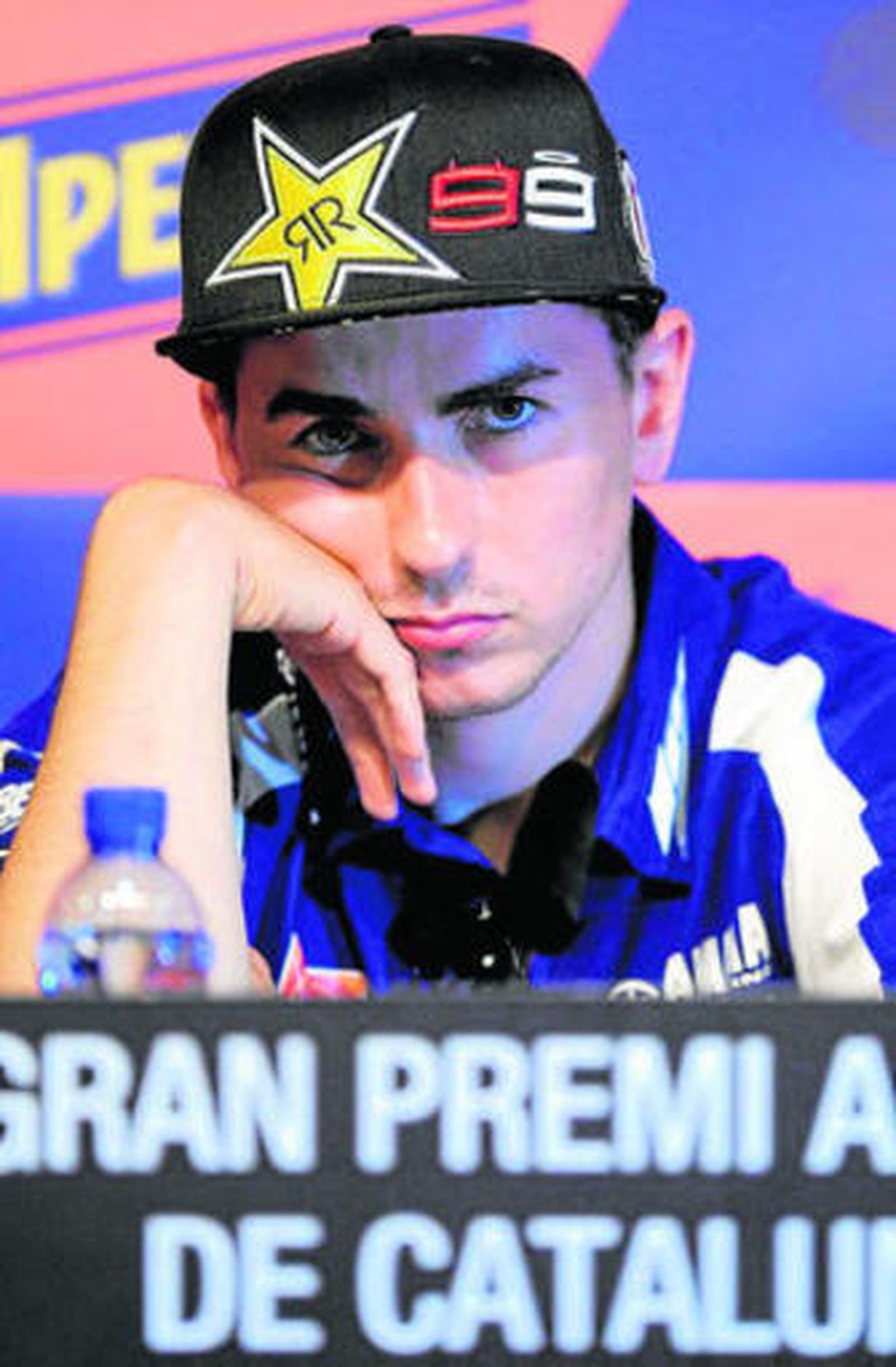 Jorge Lorenzo, durante la rueda de prensa de ayer en Montmeló.