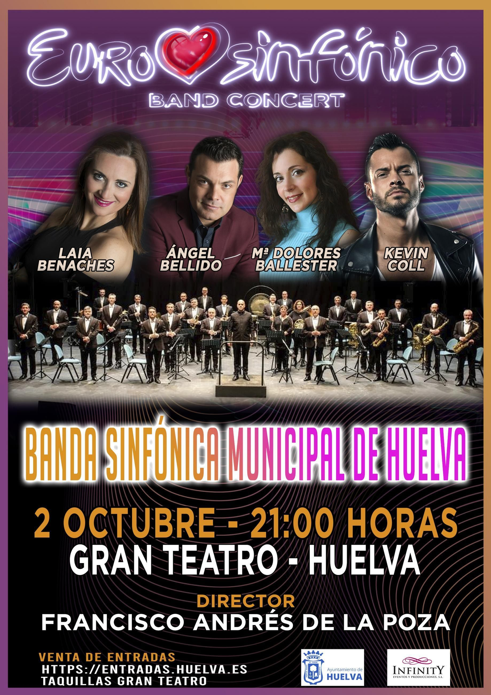 Cartel del espectáculo de Eurosinfónico de la Banda Sinfónica Municipal de Huelva.