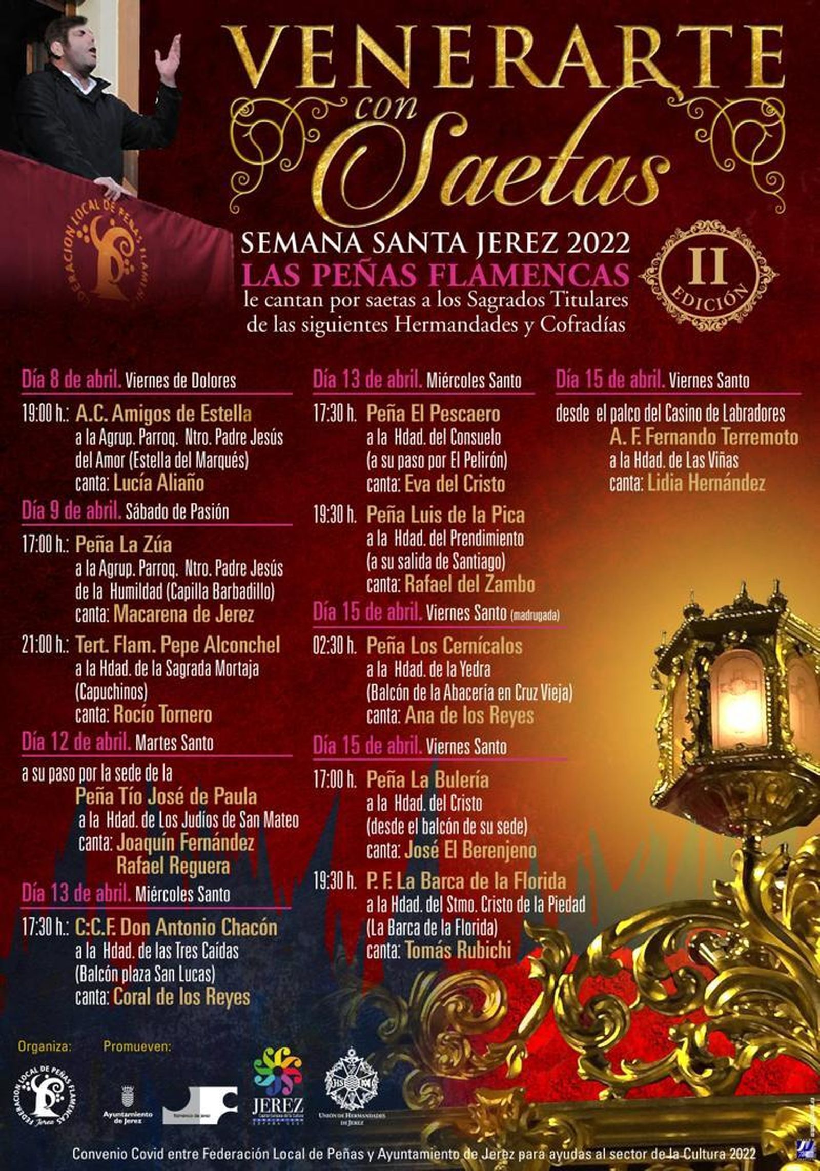 Programa de 'Venerarte con Saetas' para la Semana Santa 2022.