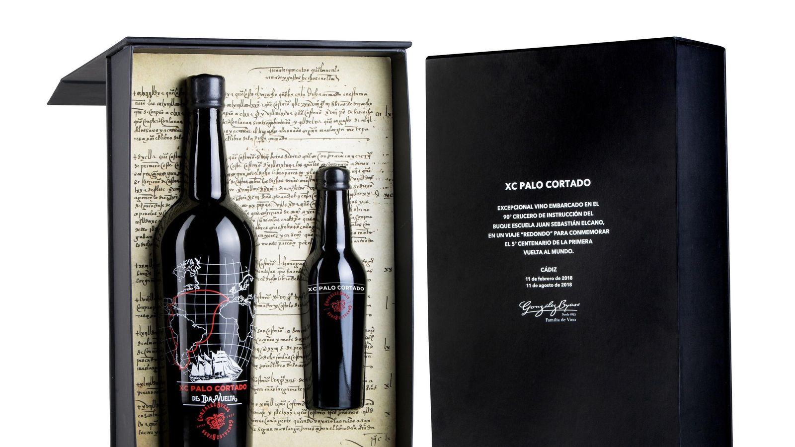 Estuche de presentación de 'XC Palo Cortado de ida y vuelta'.