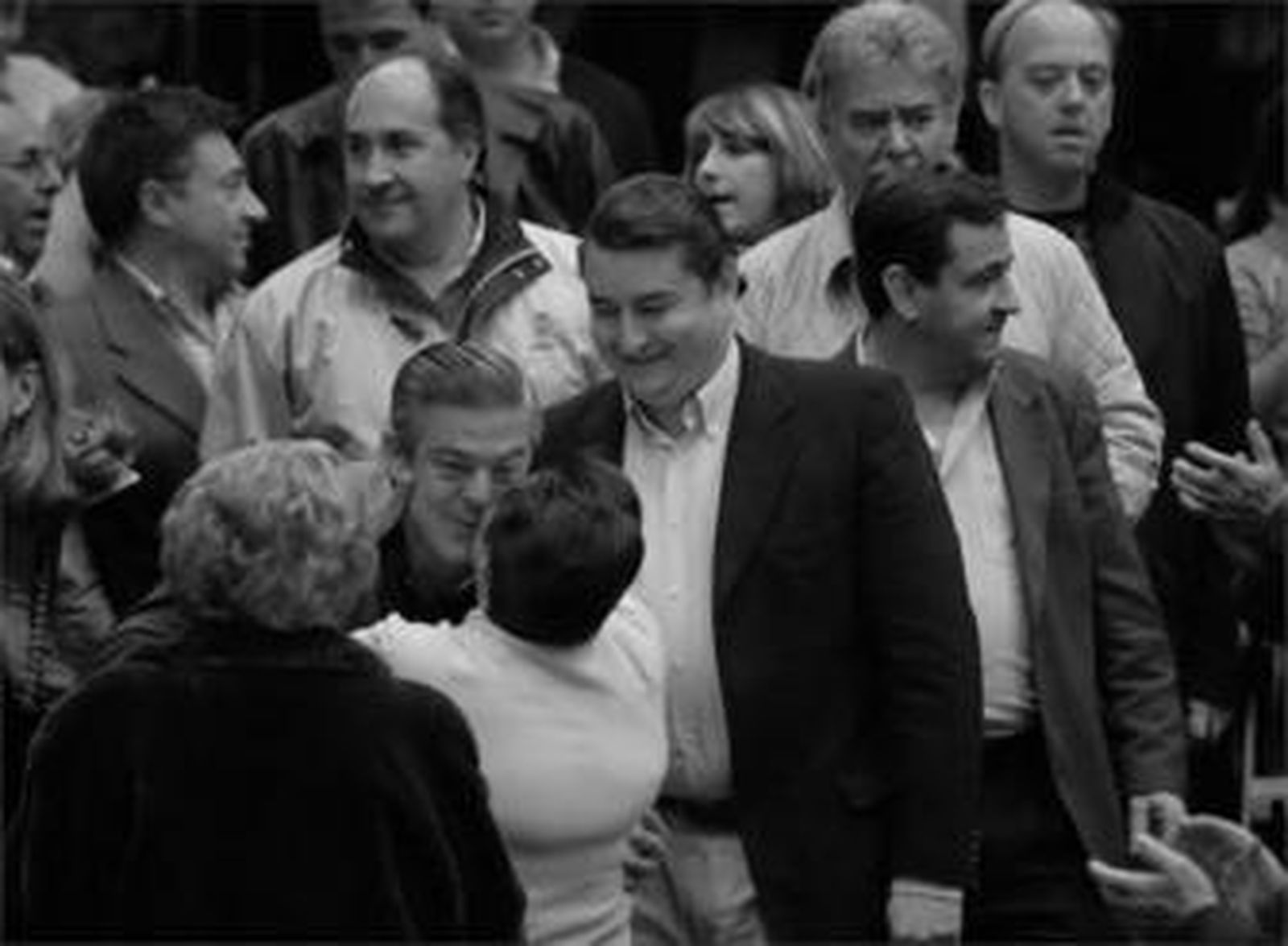 Juan Carlos Juárez, Antonio Sanz y José Loaiza, ayer a su llegada al Palacio de Congresos.