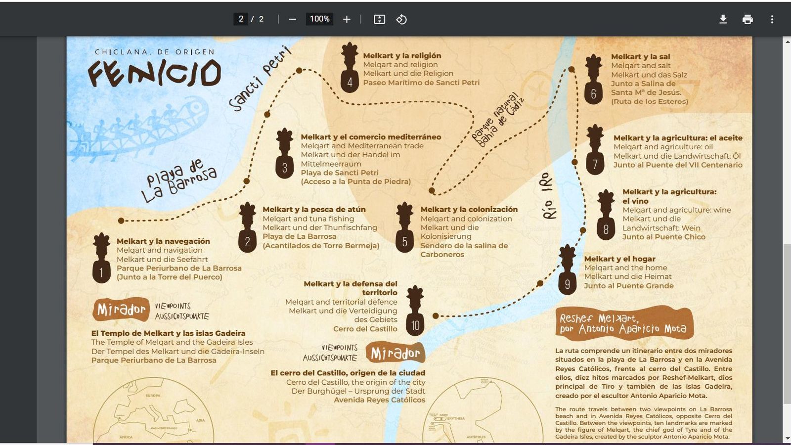 Mapa de Chiclana, de origen fenicio