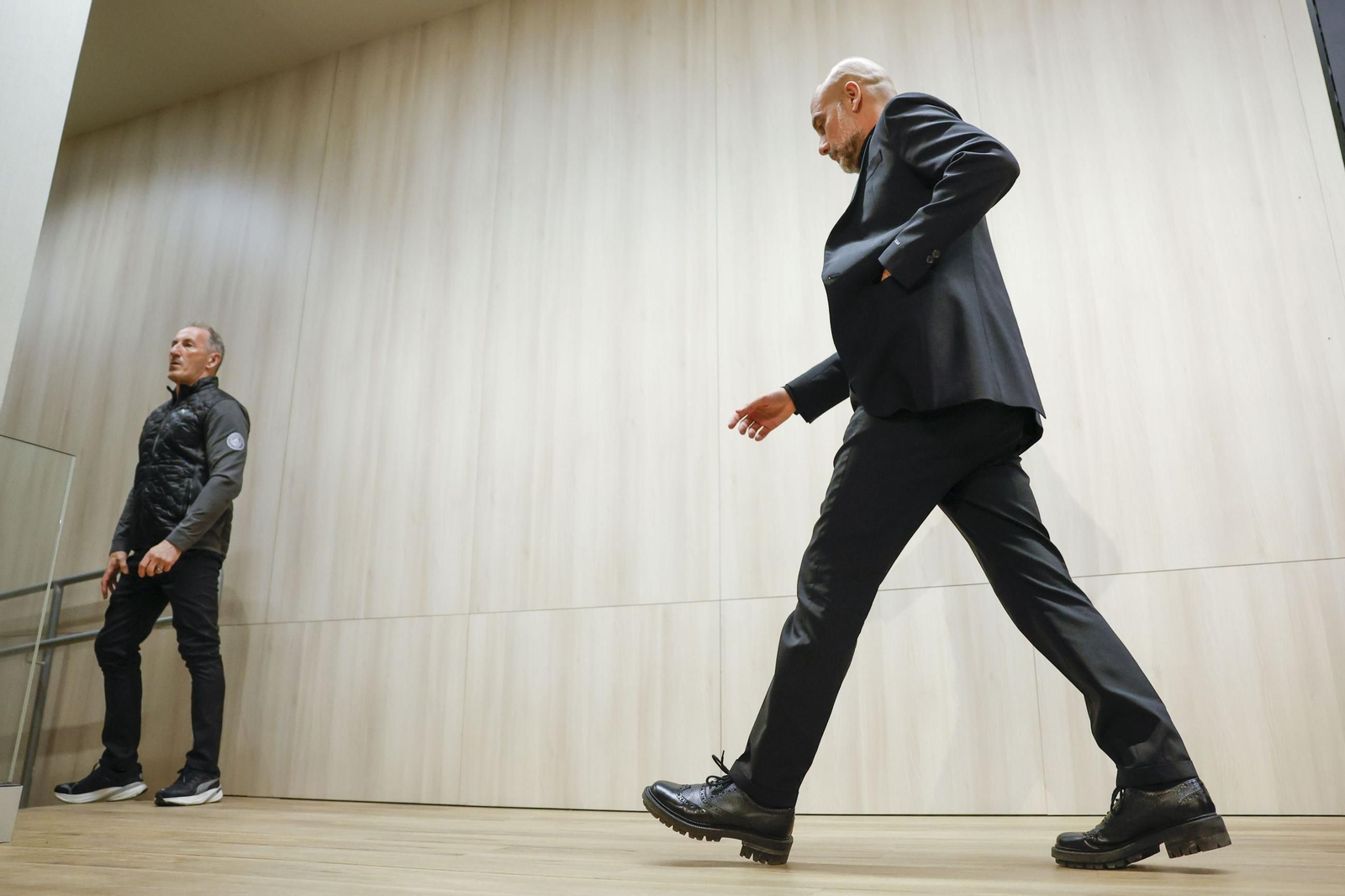 Txiki Begiristain y Pep Guardiola, en el Santiago Bernabéu en abril pasado. Txiki Begiristain y Pep Guardiola, en el Santiago Bernabéu en abril pasado.