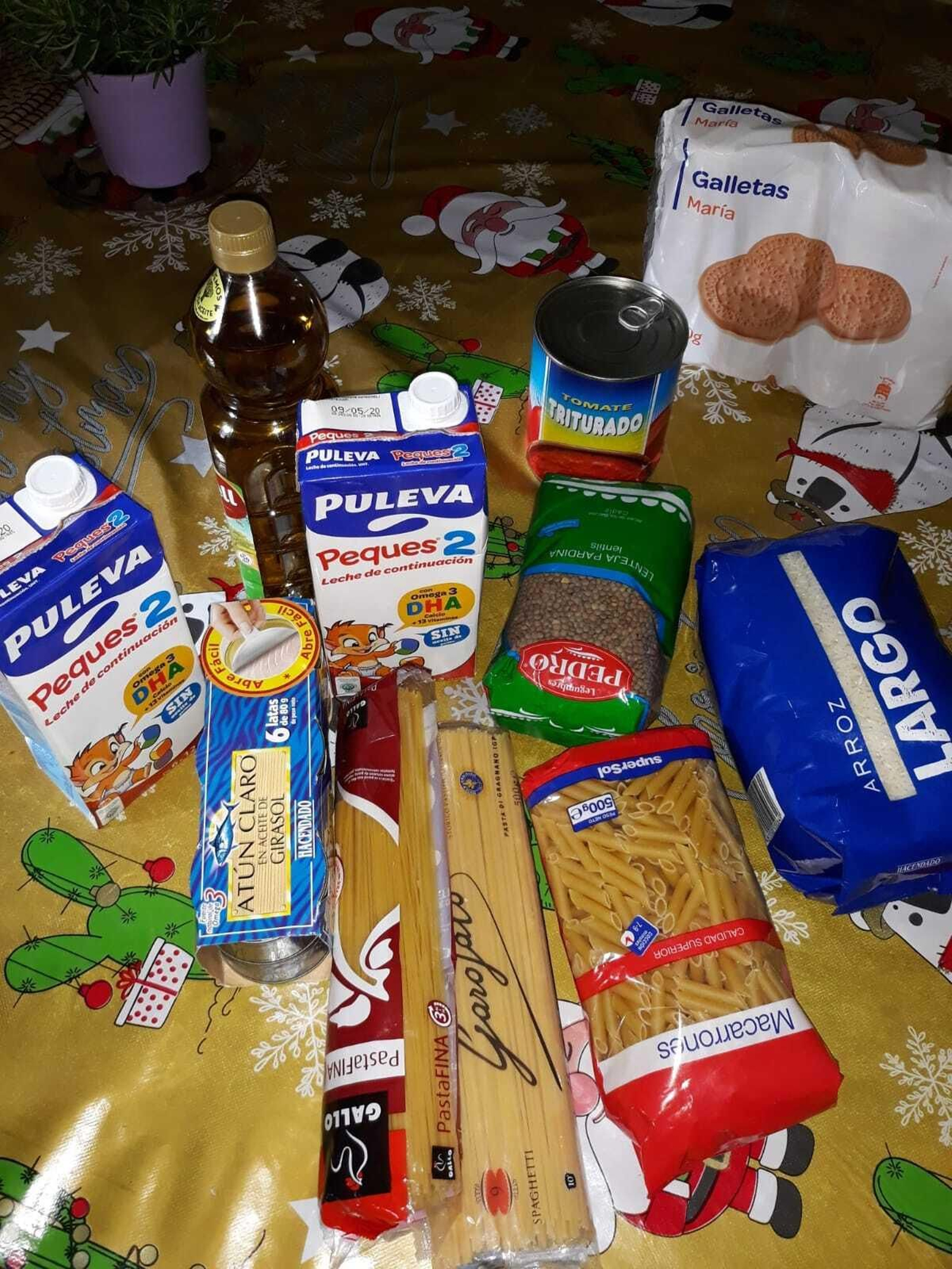 Alimentos repartidos por la asociación.