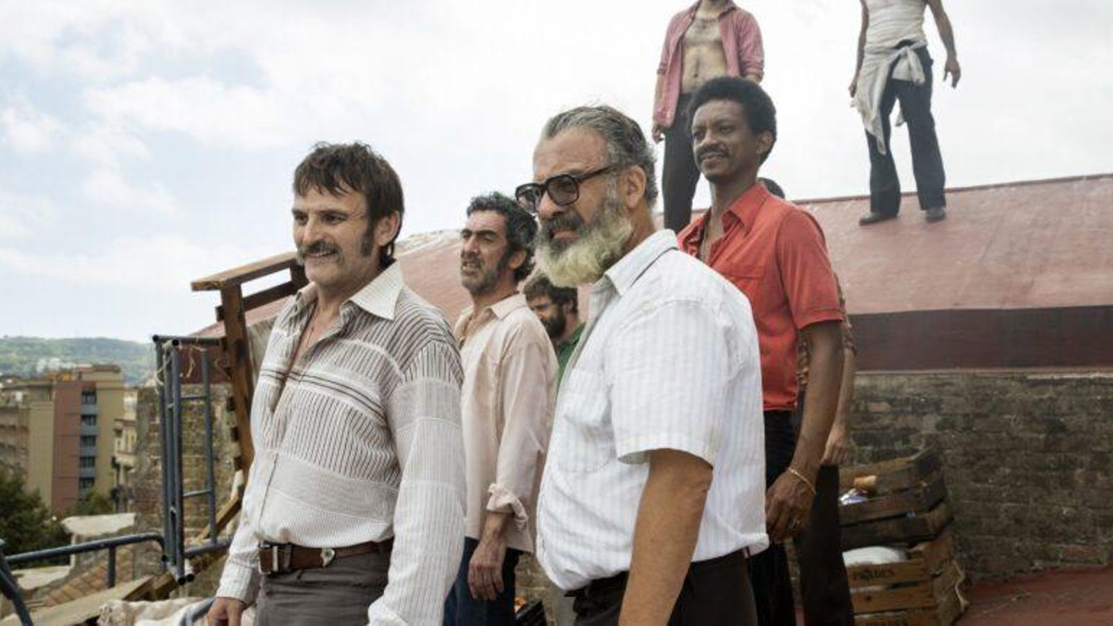 Fernando Tejero junto a Javier Gutiérrez en 'Modelo 77'