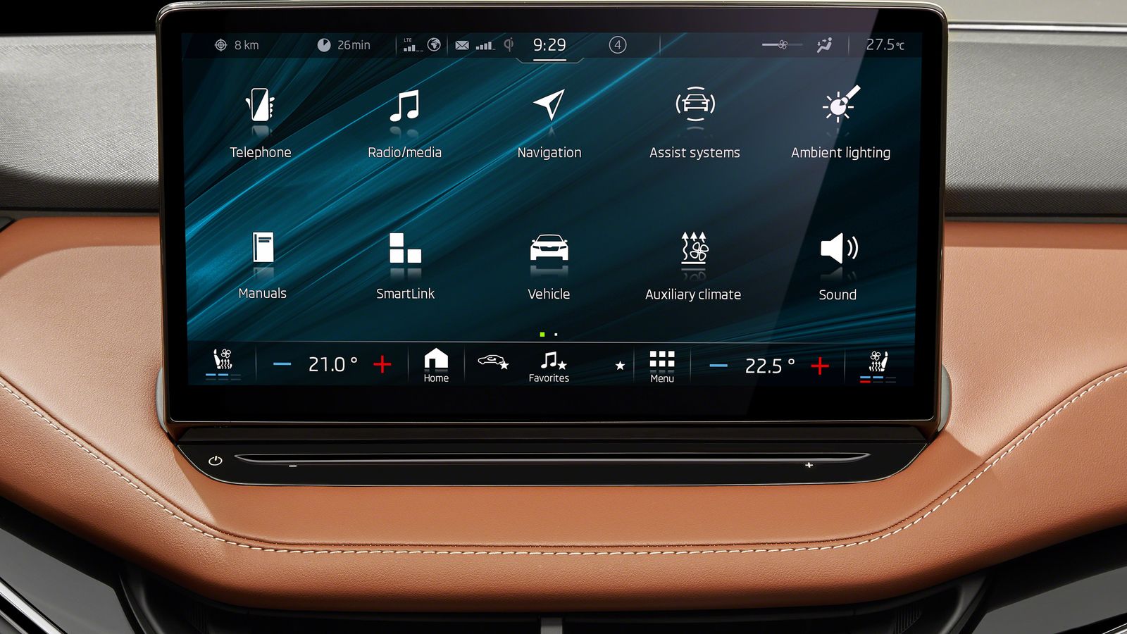 La pantalla de 13" se puede manejar con gestos, utilizando el asistente de voz digital Laura o táctilmente.