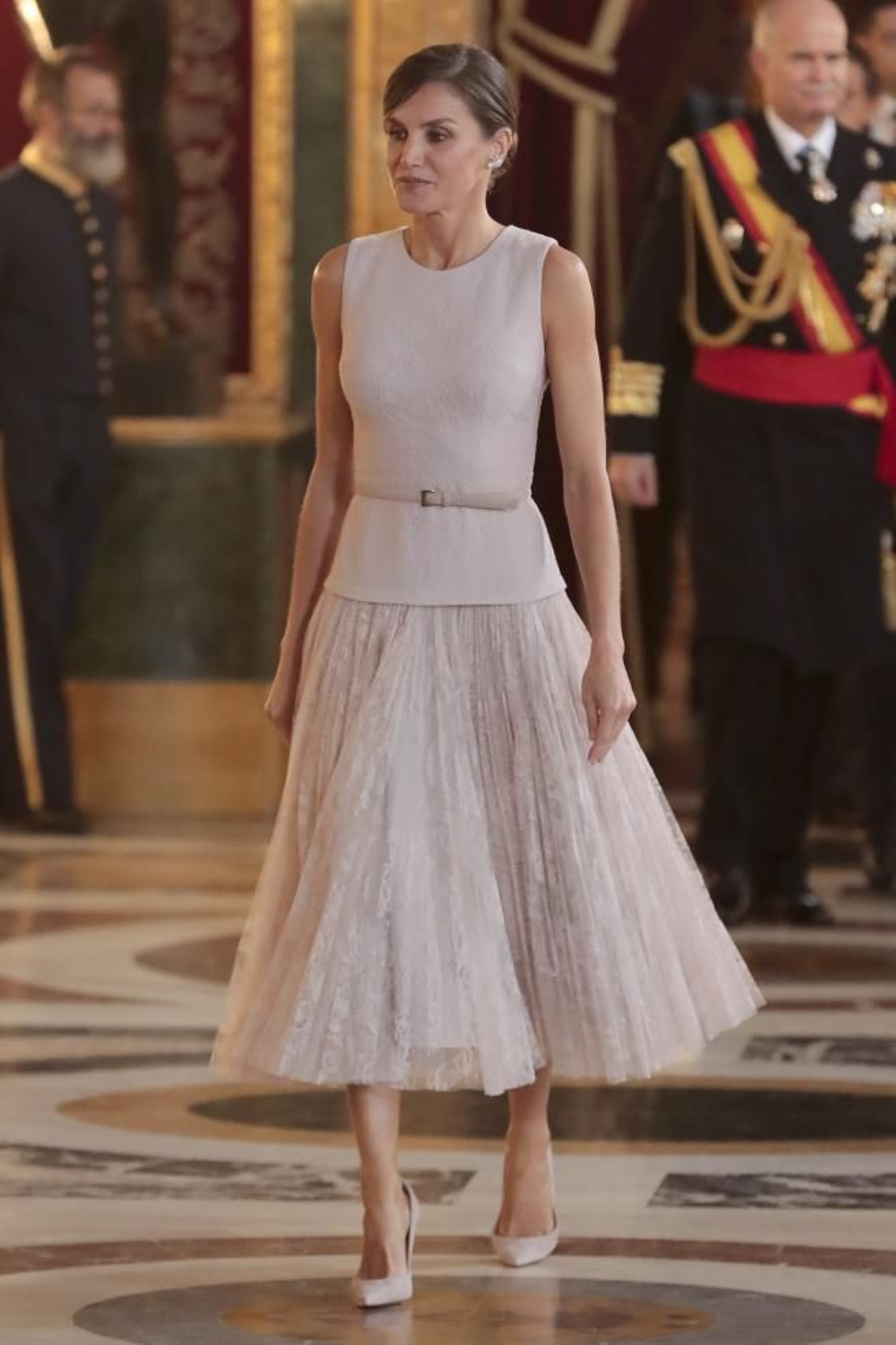 Doña Letizia, en junio de 2021 con el mismo vestido.