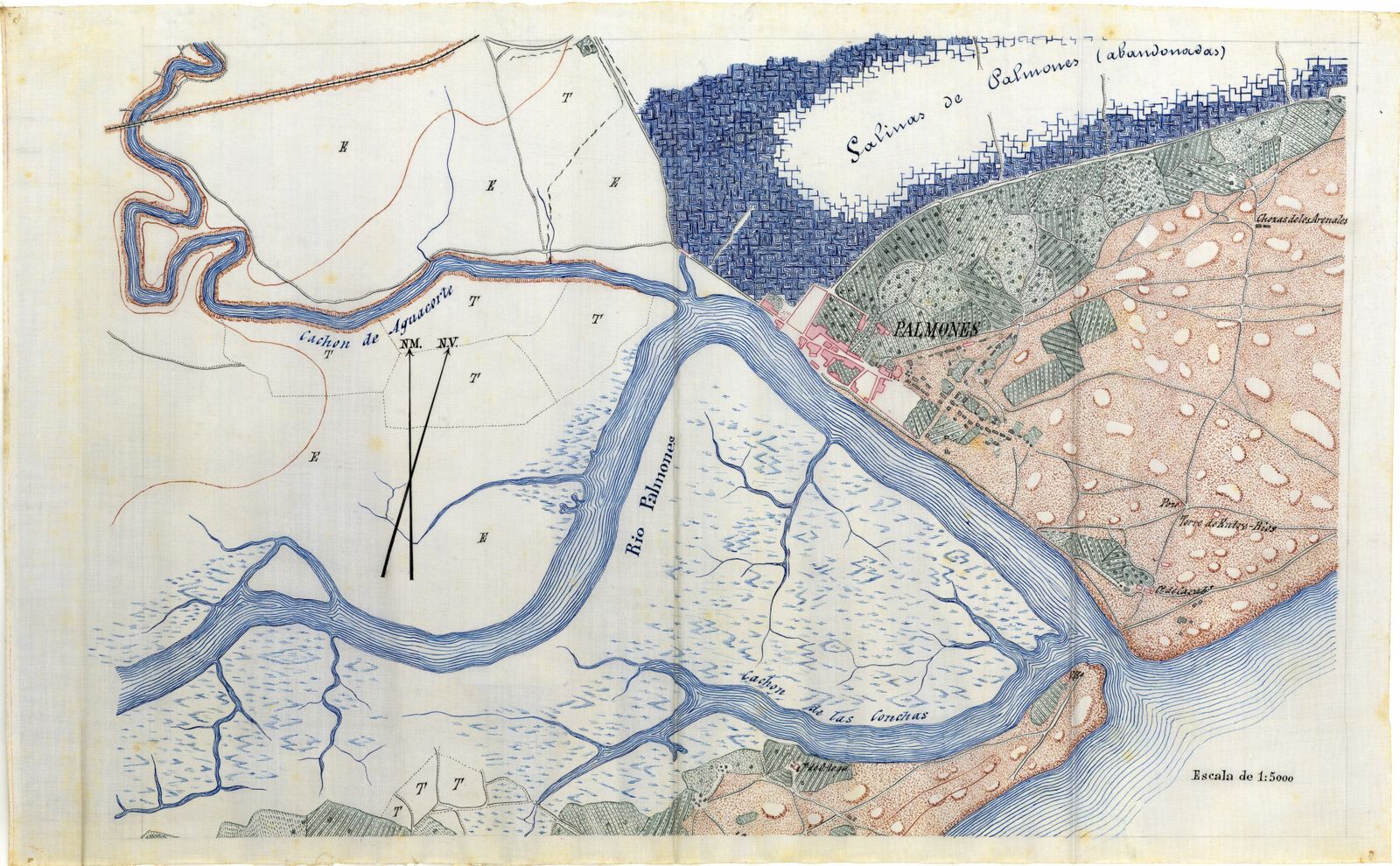 El plano relativo a Palmones, una de las poblaciones de las que la Comisión realizó un plano específico.