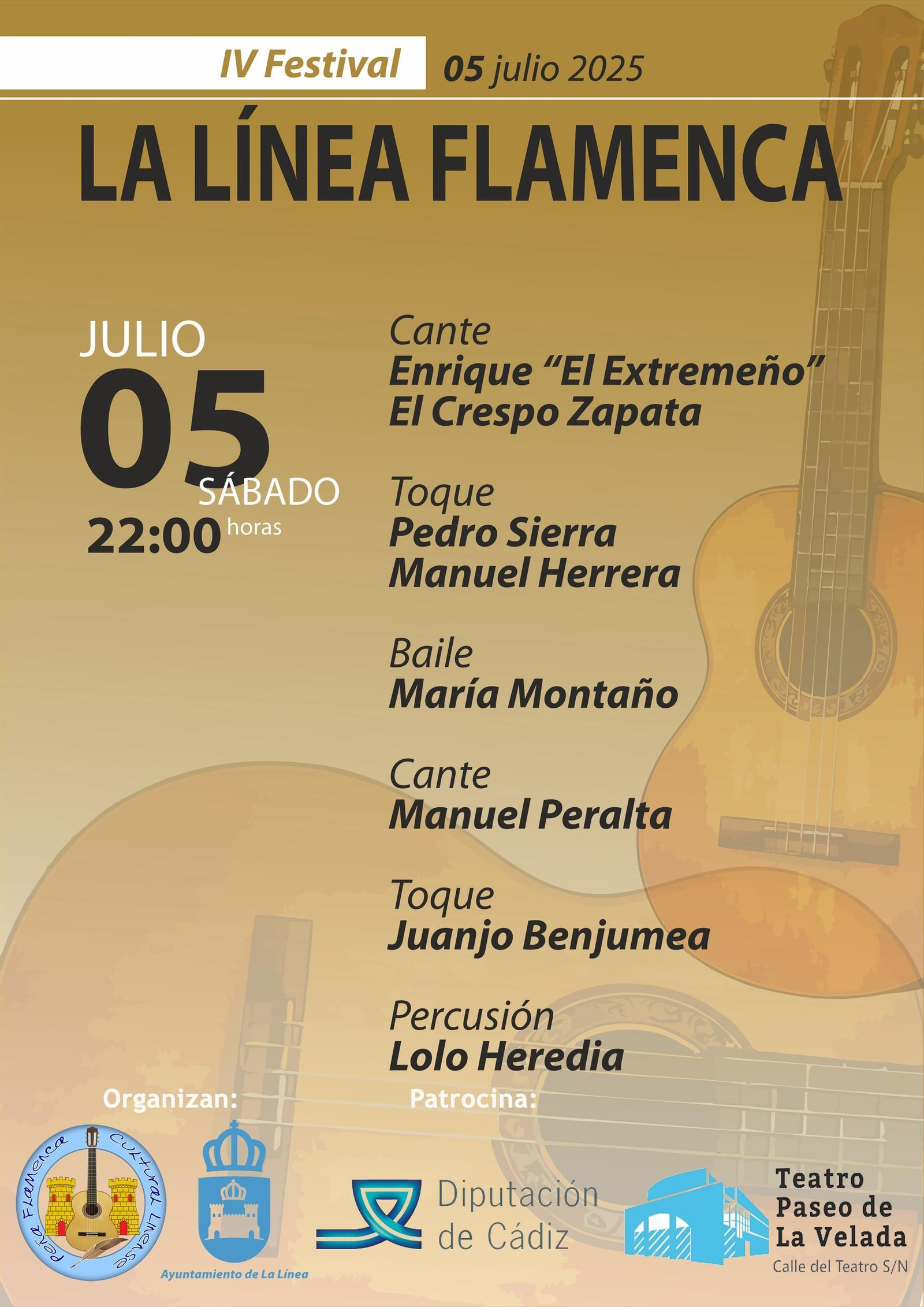 Festival La linea Flamenca. Programación 5 de julio Festival La linea Flamenca. Programación 5 de julio