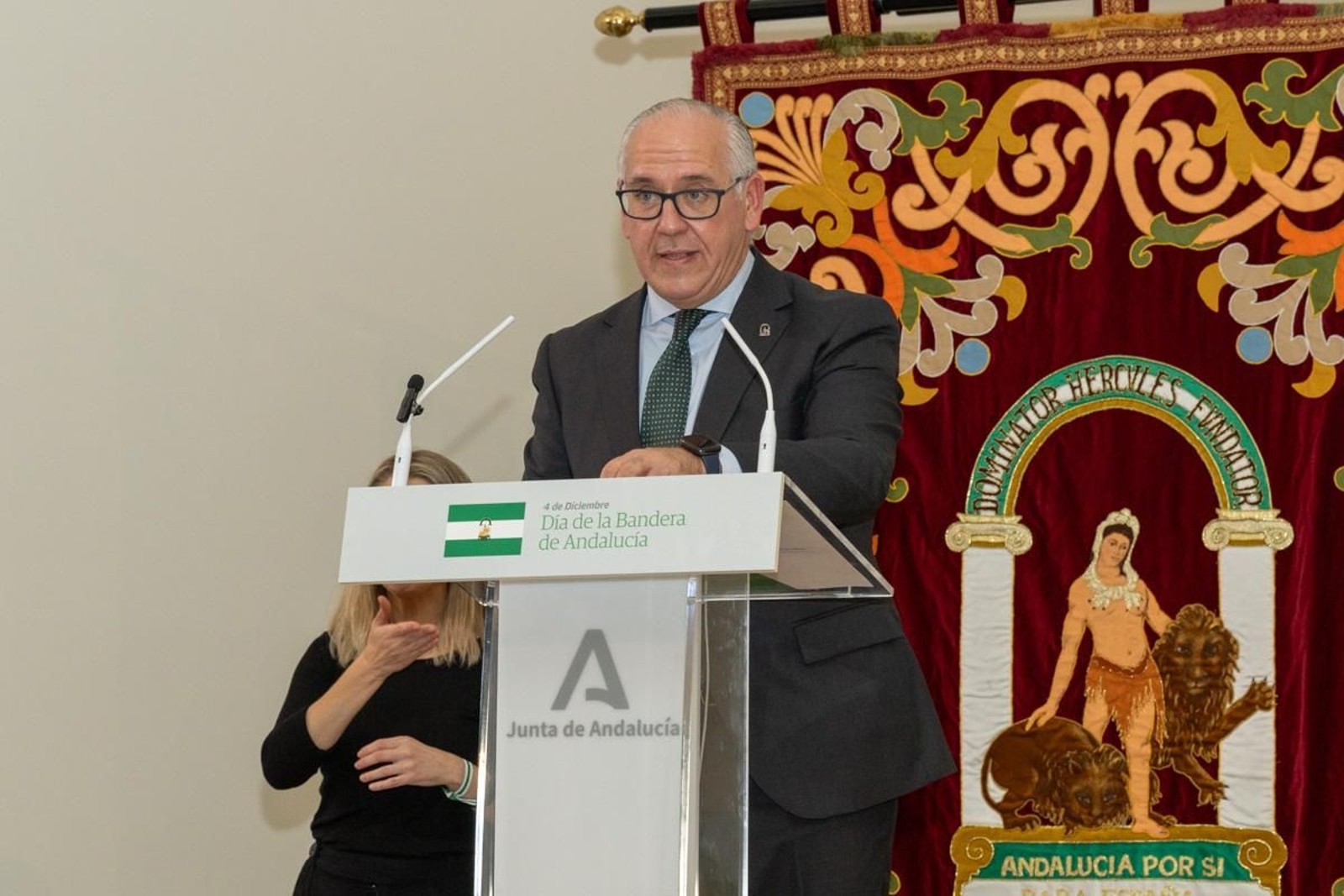 Acto institucional de la Bandera que organiza la Junta de Andalucía en el Museo Íbero